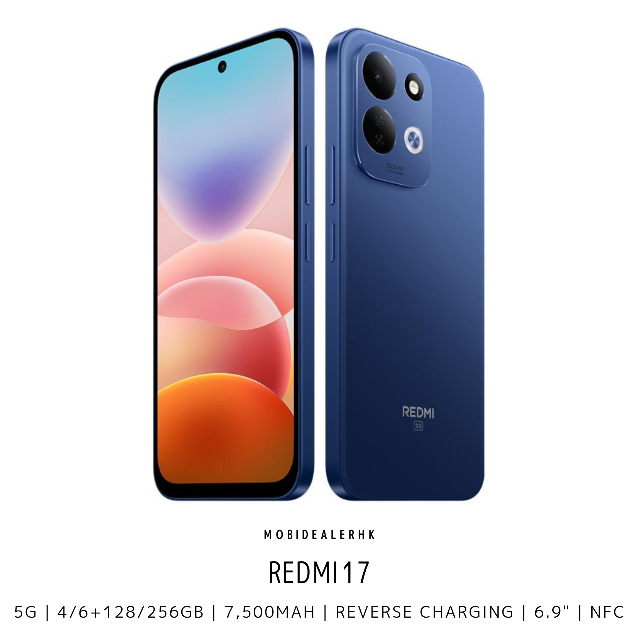 Redmi 17 | 紅米 17 | 5G | 智能手機 | 7500mAh 大電量 | 45W 快充 | 6.9 吋 120Hz | 5000 萬像素 AI 雙鏡頭