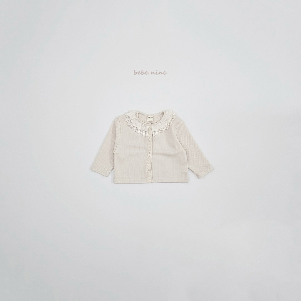 🌸預訂 韓國直送🌸🇰🇷Bebenine兩色蕾絲花邊領華夫格開襟外套