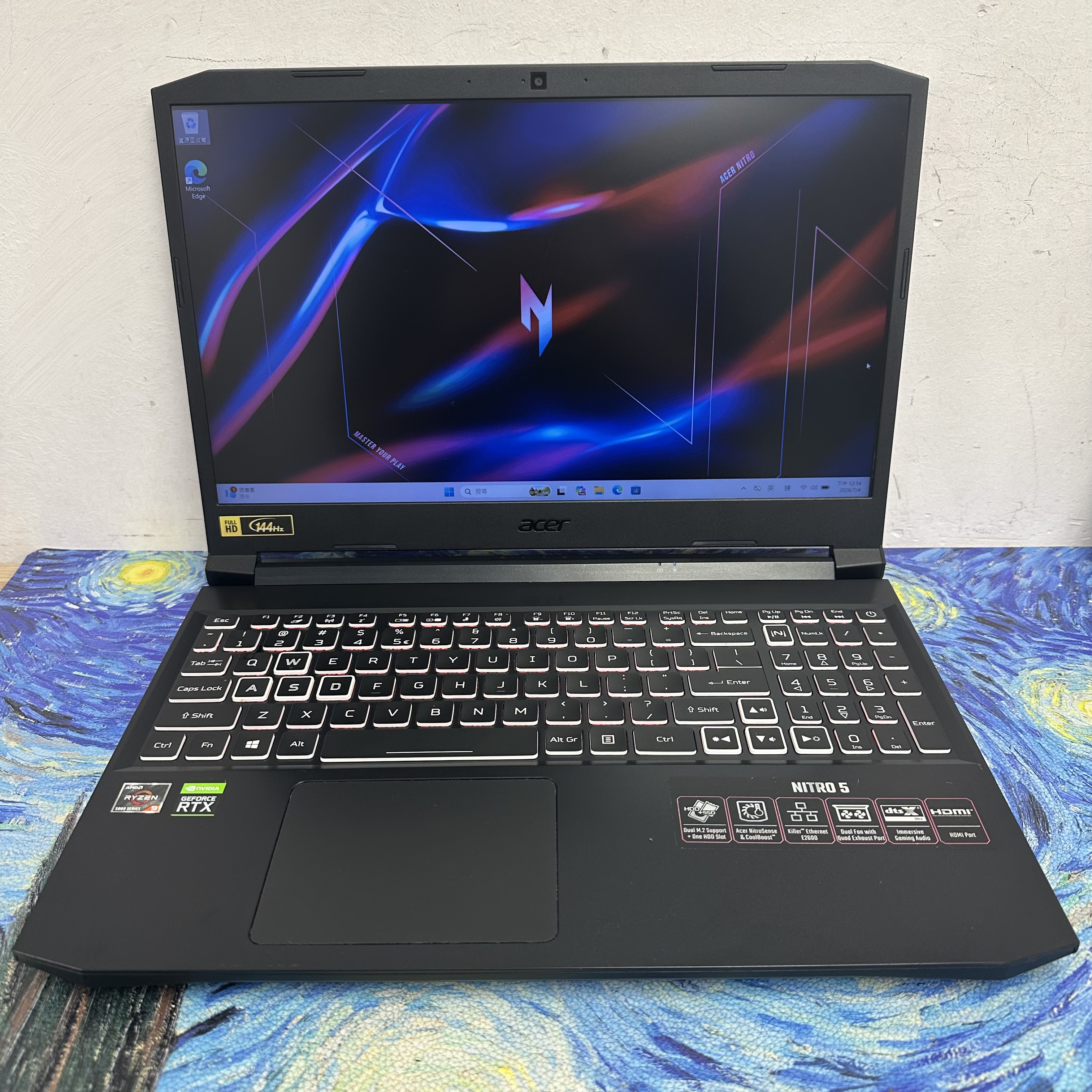 #6003 Acer Nitro AMD Ryzen 9 5900HX/8,16,32GB Ram/128,256,512GB,1TB SSD/RTX 3070/ 144Hz / Gaming Laptop / Notebook / PC / Movie / Netflix / YouTube / Music