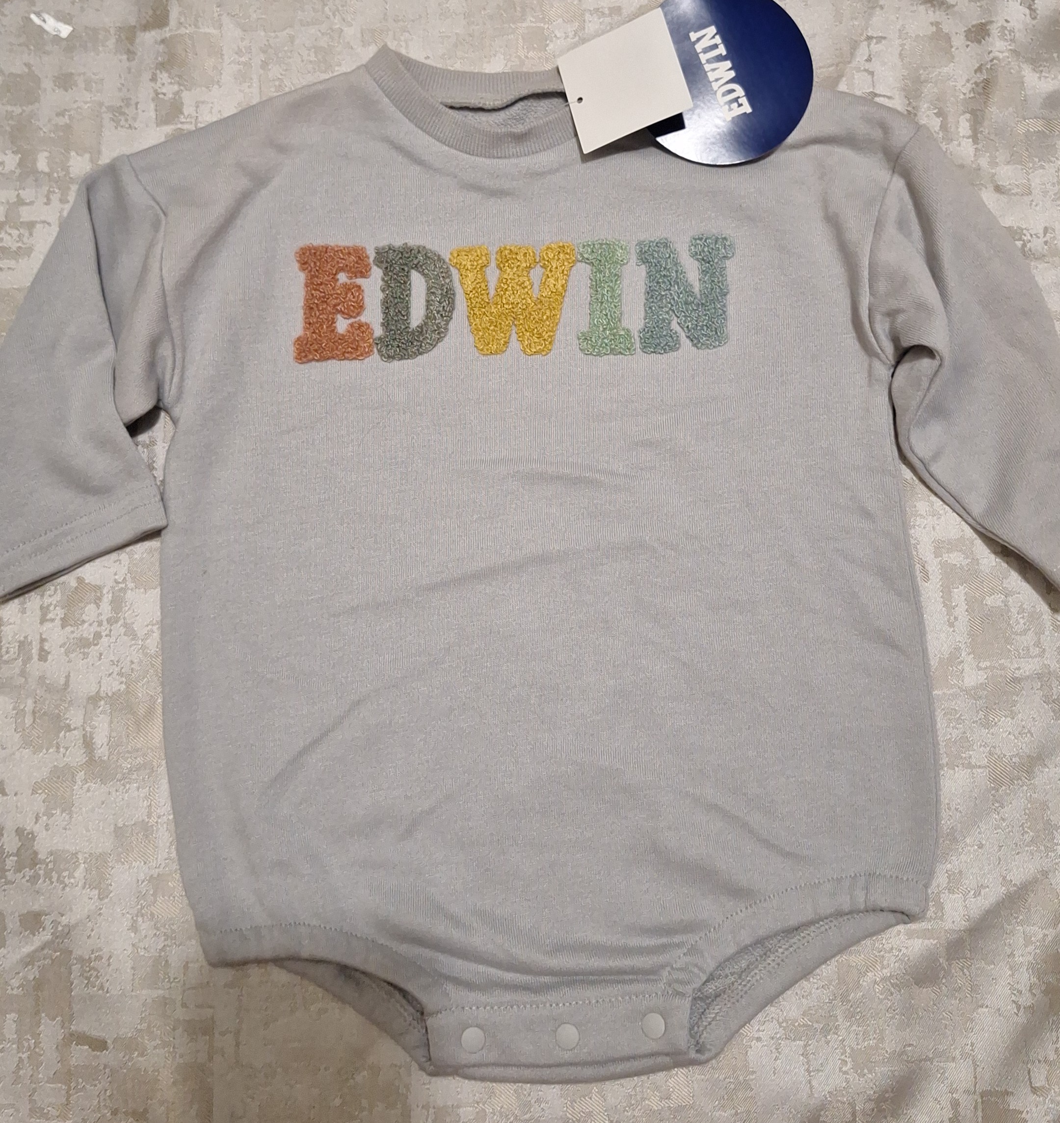 EDWIN 彩色字母嬰兒長袖包屁衣及爬服
