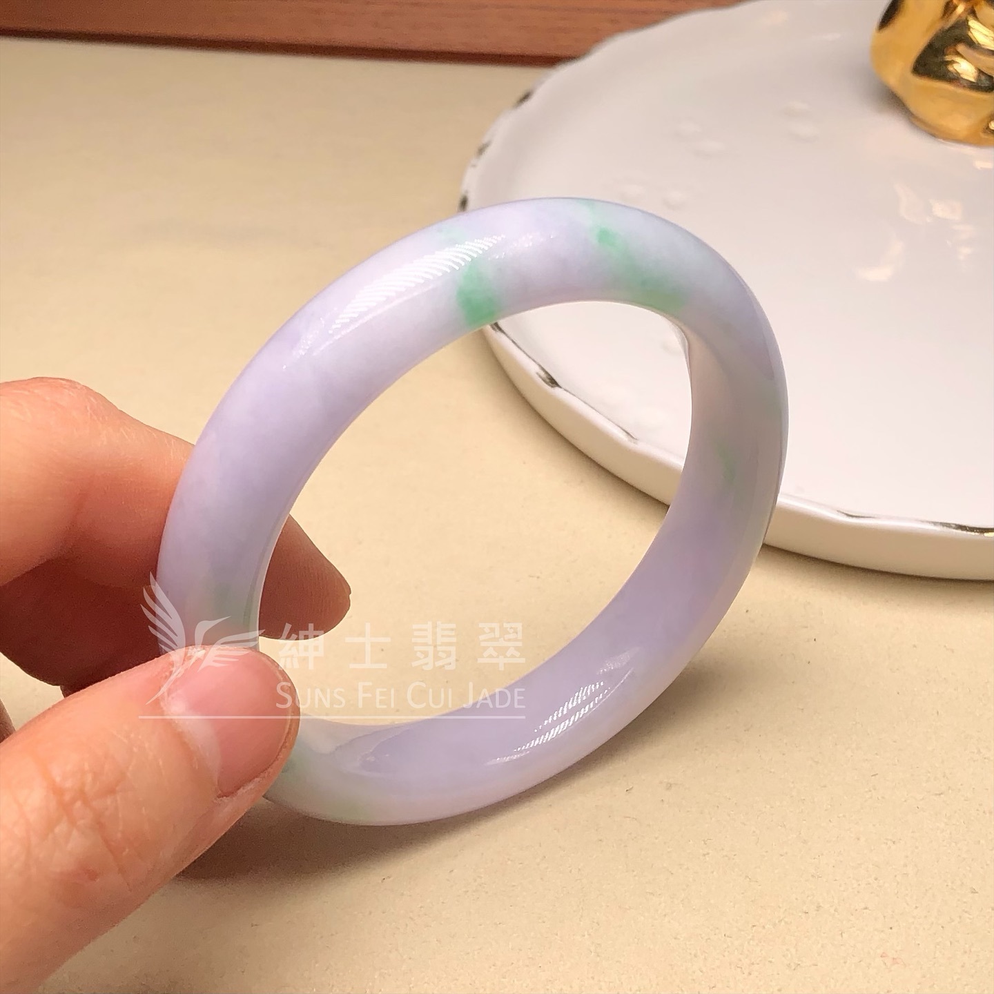 白底青福鐲55.2mm