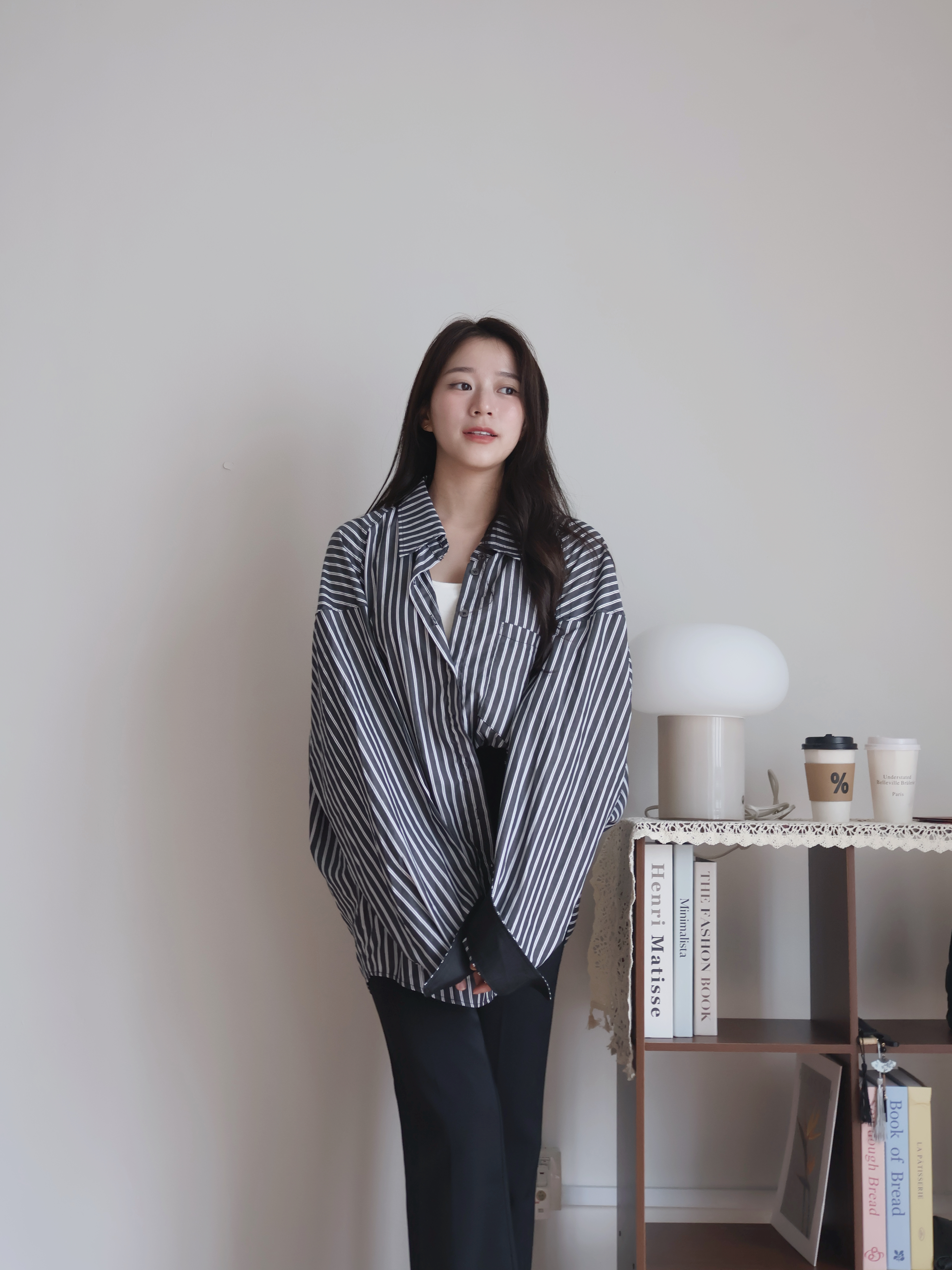 SL34 Striped Blouse Top