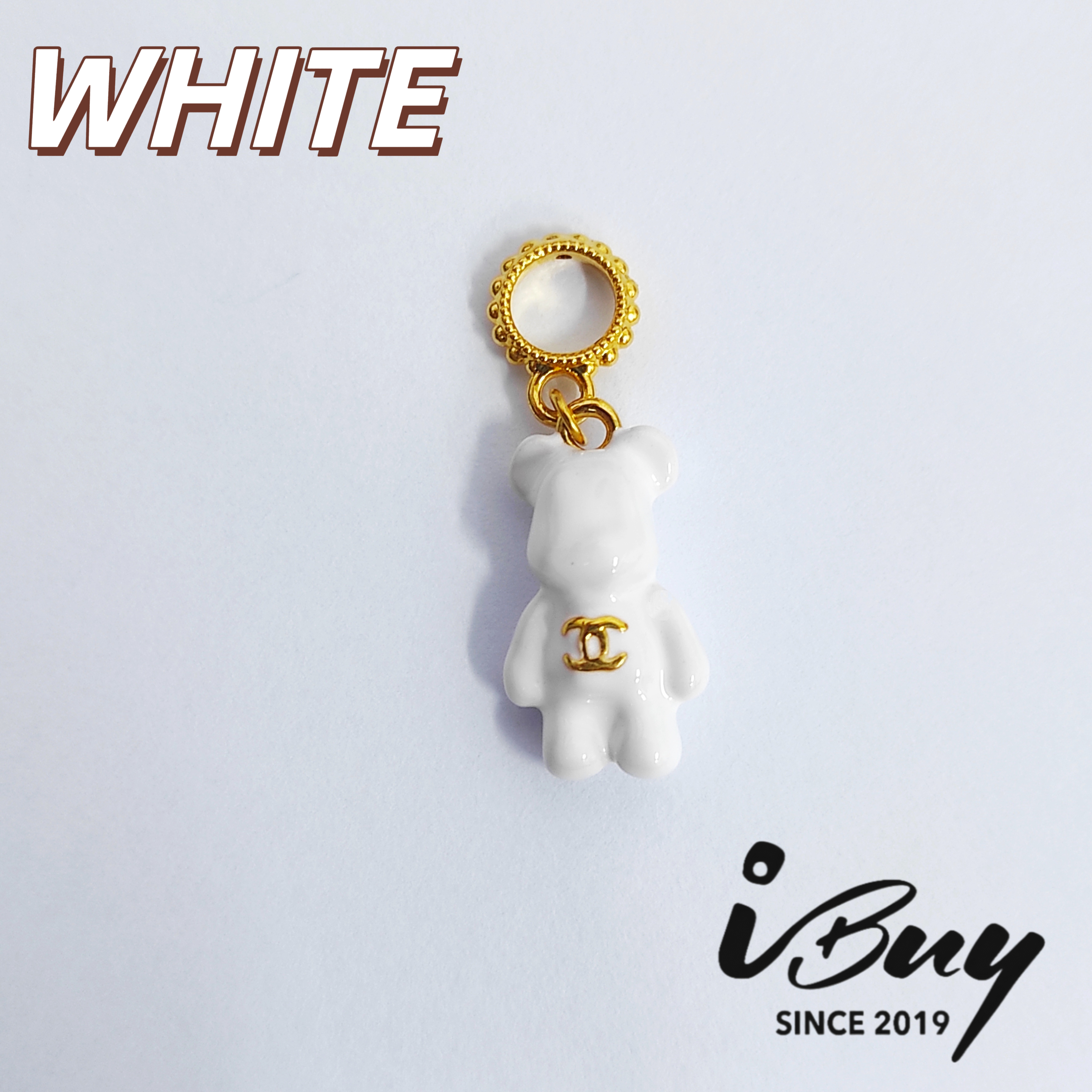 916 HARD GOLD C C BEAR CHARM BEAD 916硬金 双C熊串咀