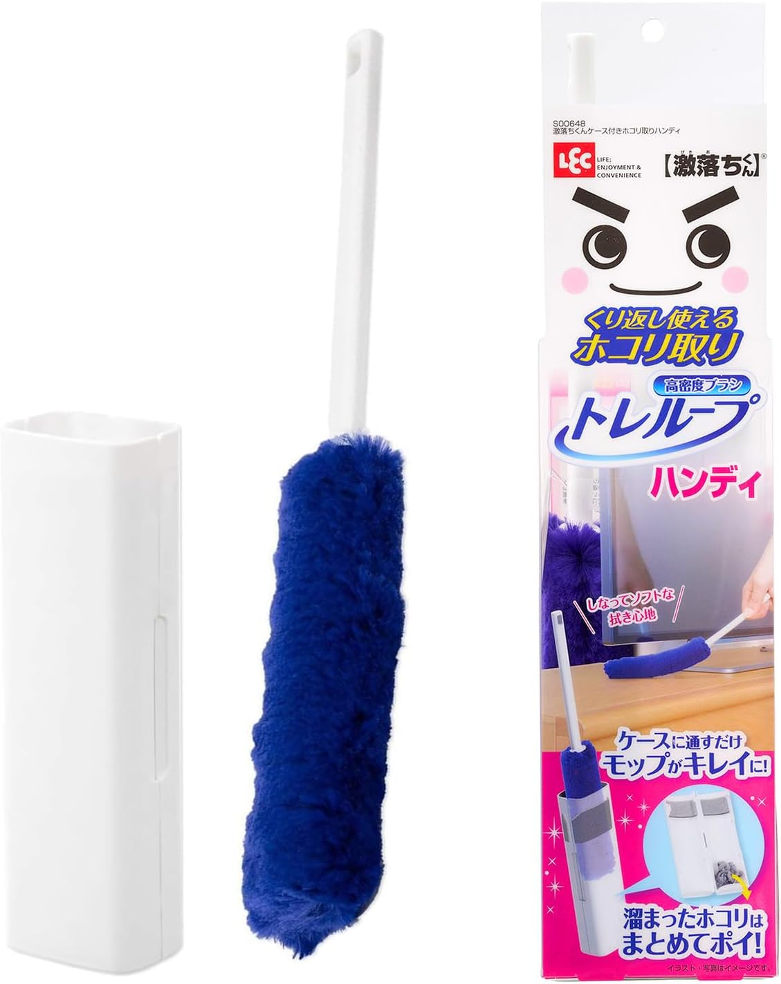 【日本直送】LEC 激落君 高密度除塵掃 (附自動清潔收納座) High-Density Dust Removal Brush with Case