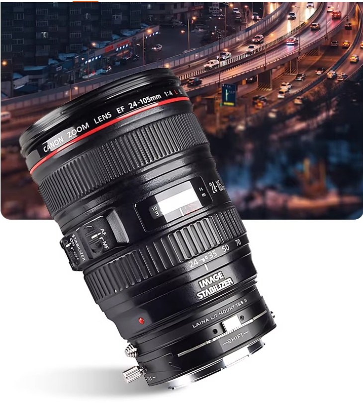 LAINA Lens Mount Double Adapter, Leica R SLR Lenss And Canon EOS (EF / EF-S) D/SLR Lens To Leica L-Mount Alliance (TL/SL) Mirrorless Cameras Tilt & Shift II 移軸、平移金屬接環