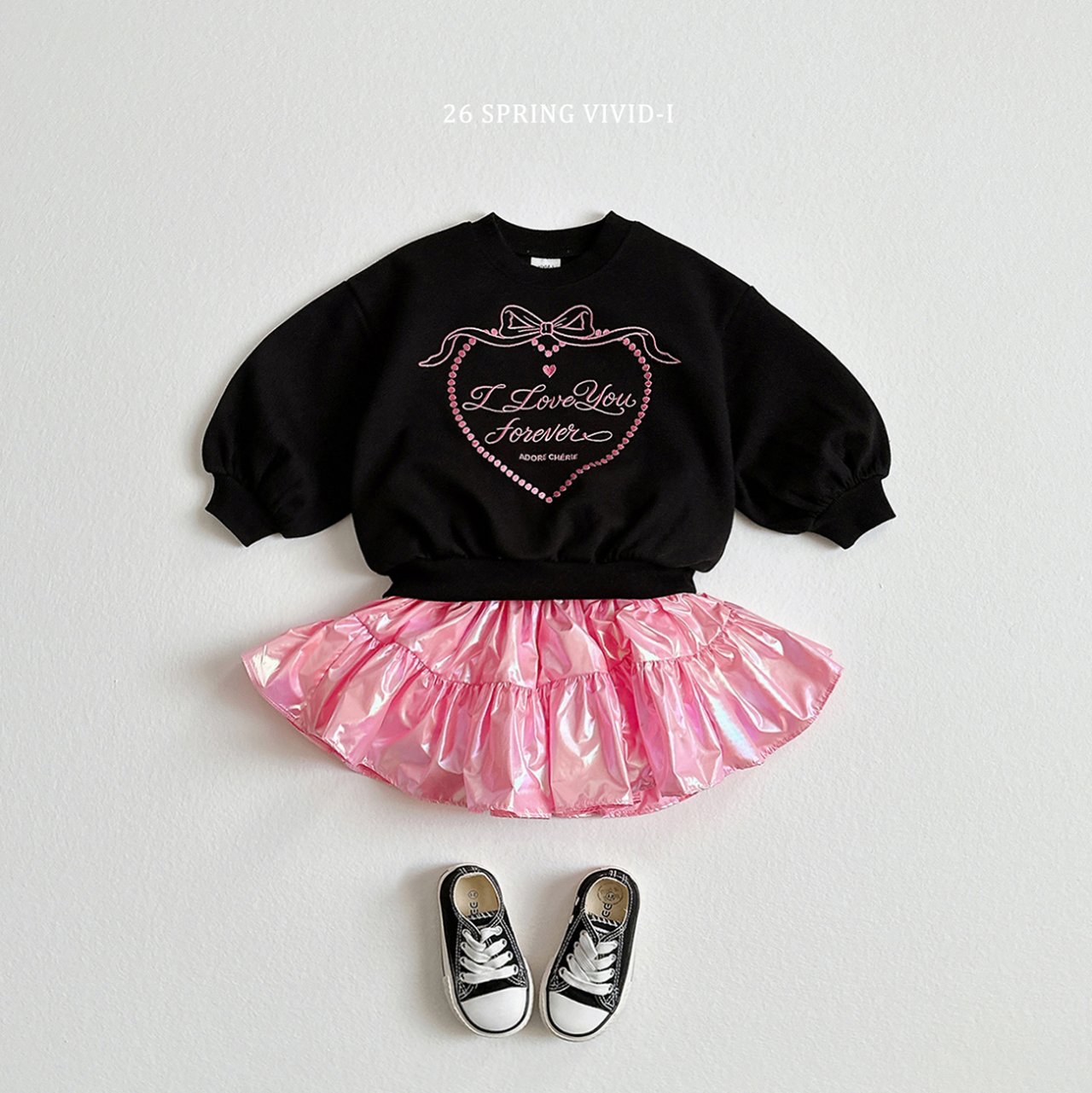 🌸預訂 韓國直送🌸🇰🇷VIVIDI三色雷射閃亮荷葉邊層疊短裙