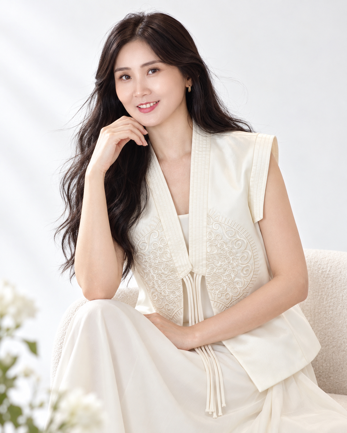 5146 Seraphine Embroidered Qipao Vest