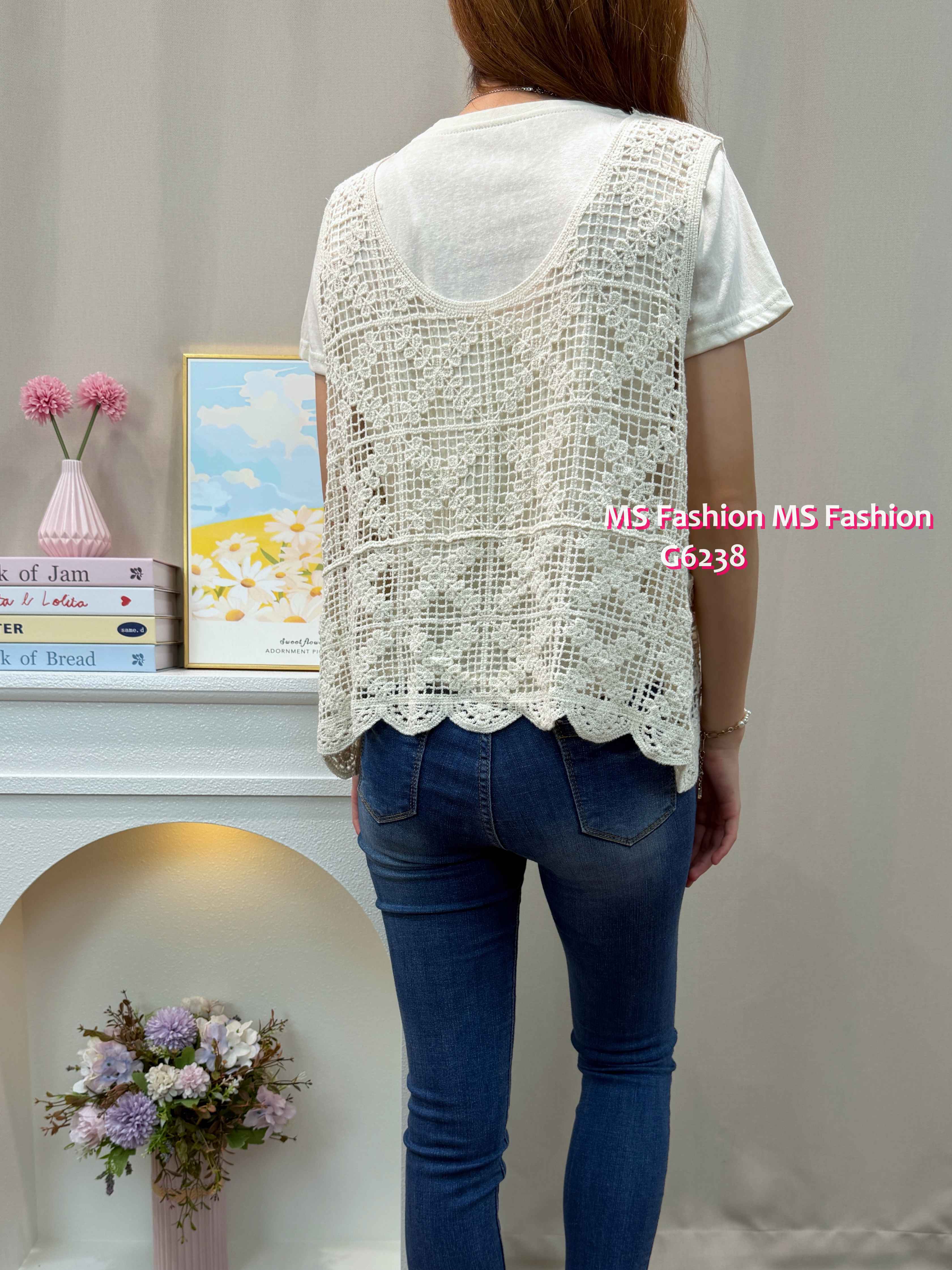 G6238 通花背心Top set