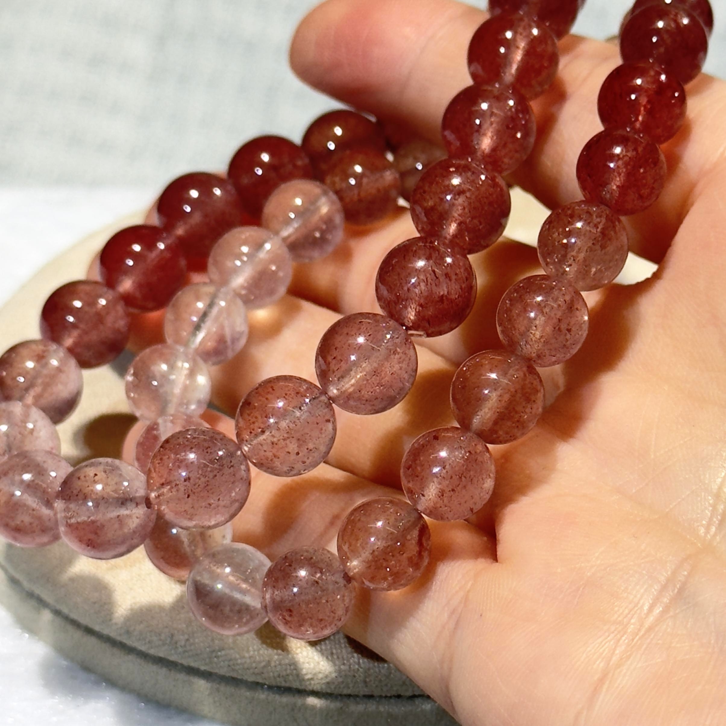 漸變草莓晶手串 #CA0019