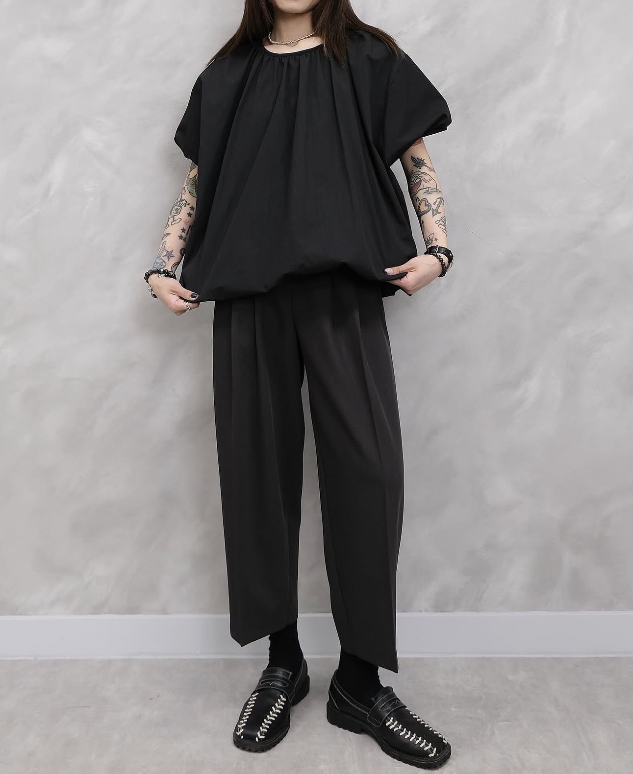 Fluid Pleated Wide Trousers #pt18