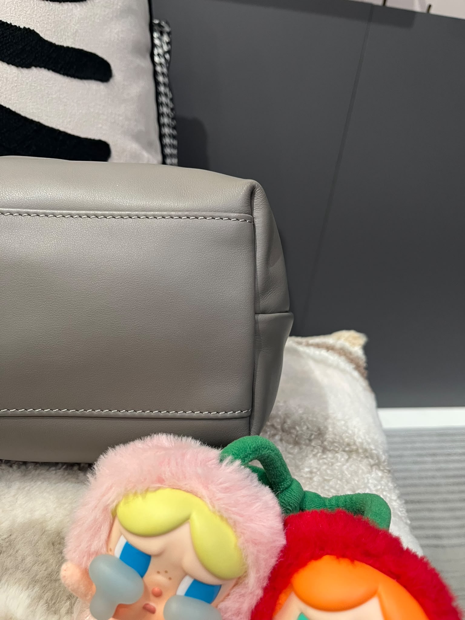 Longchamp 灰色牛皮飯盒包 100%Authentic, 95%New ✅Dust bag