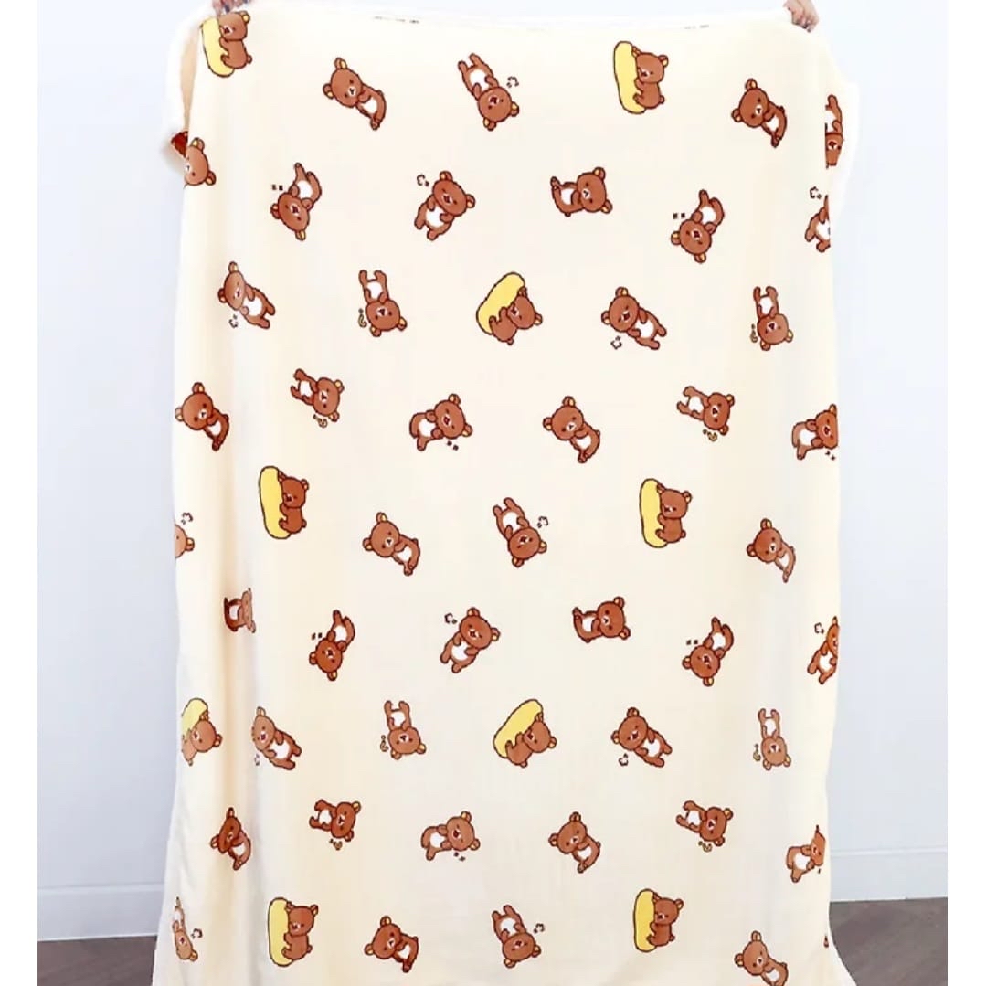《預訂貨品》全新韓國限定 Rilakkuma 毛毯（淺黃包）