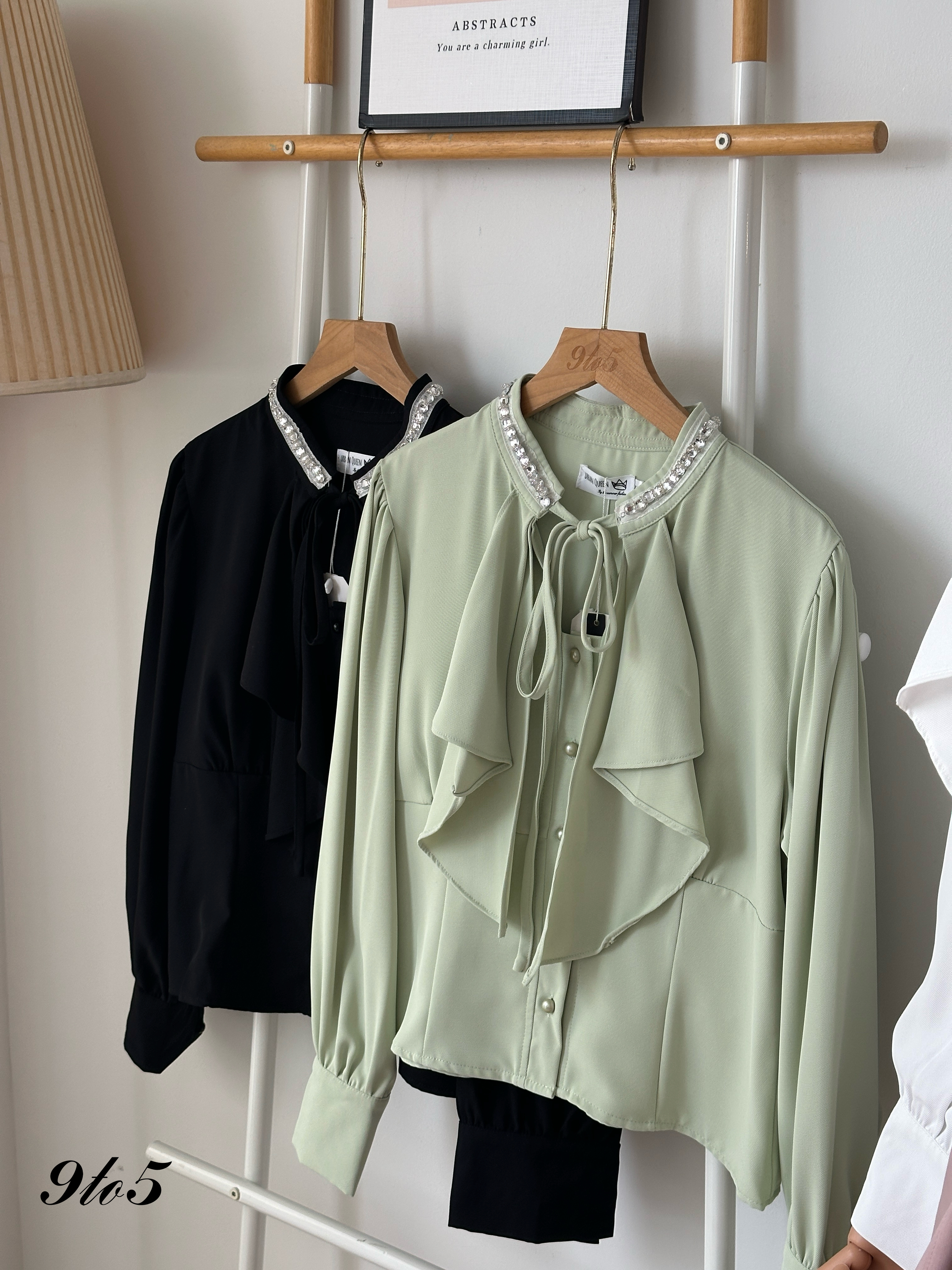 T3971 Bow-tie Ruffle Shirt - 3 Colors