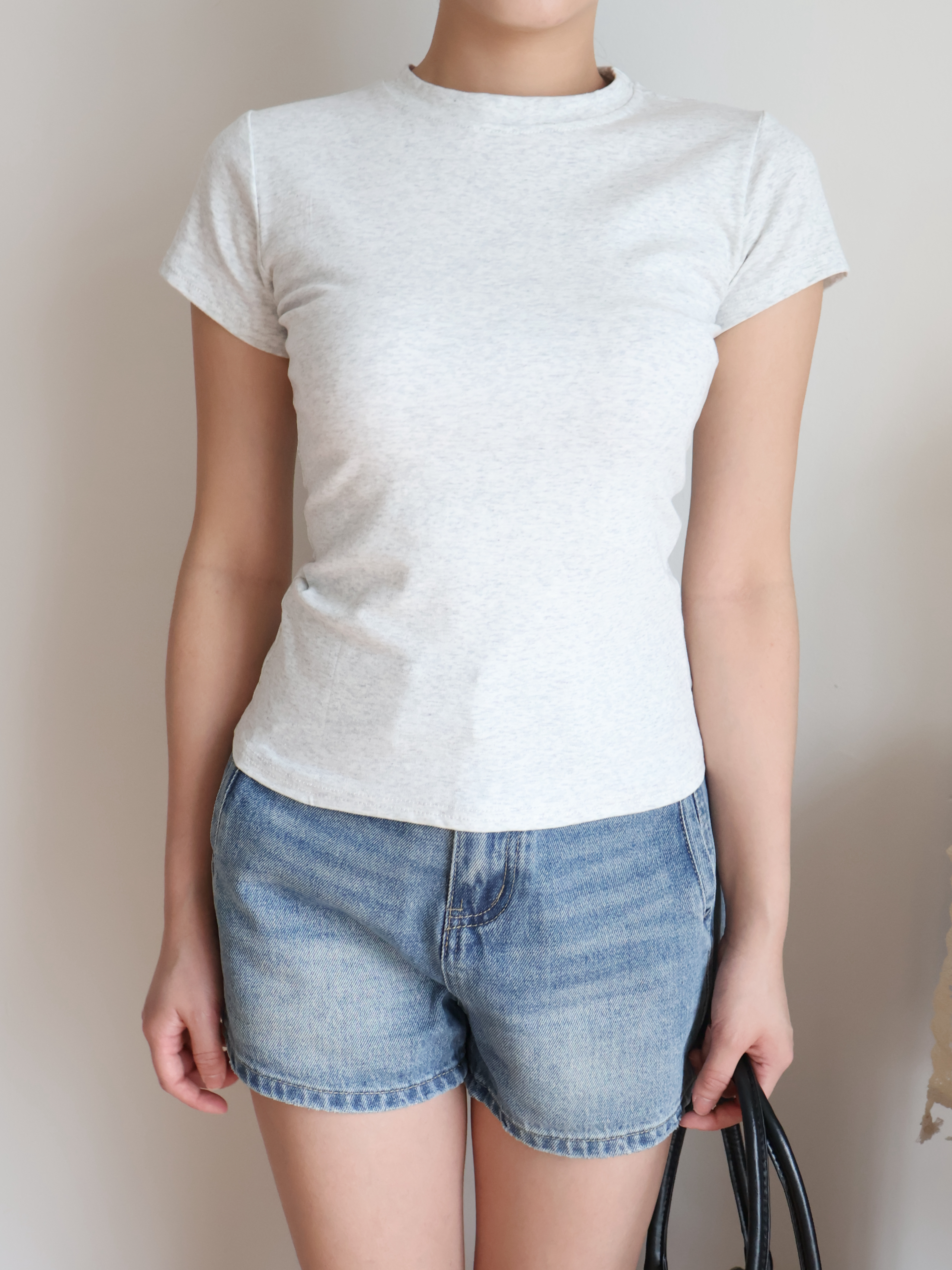 Hailey Cotton Tee | Ash