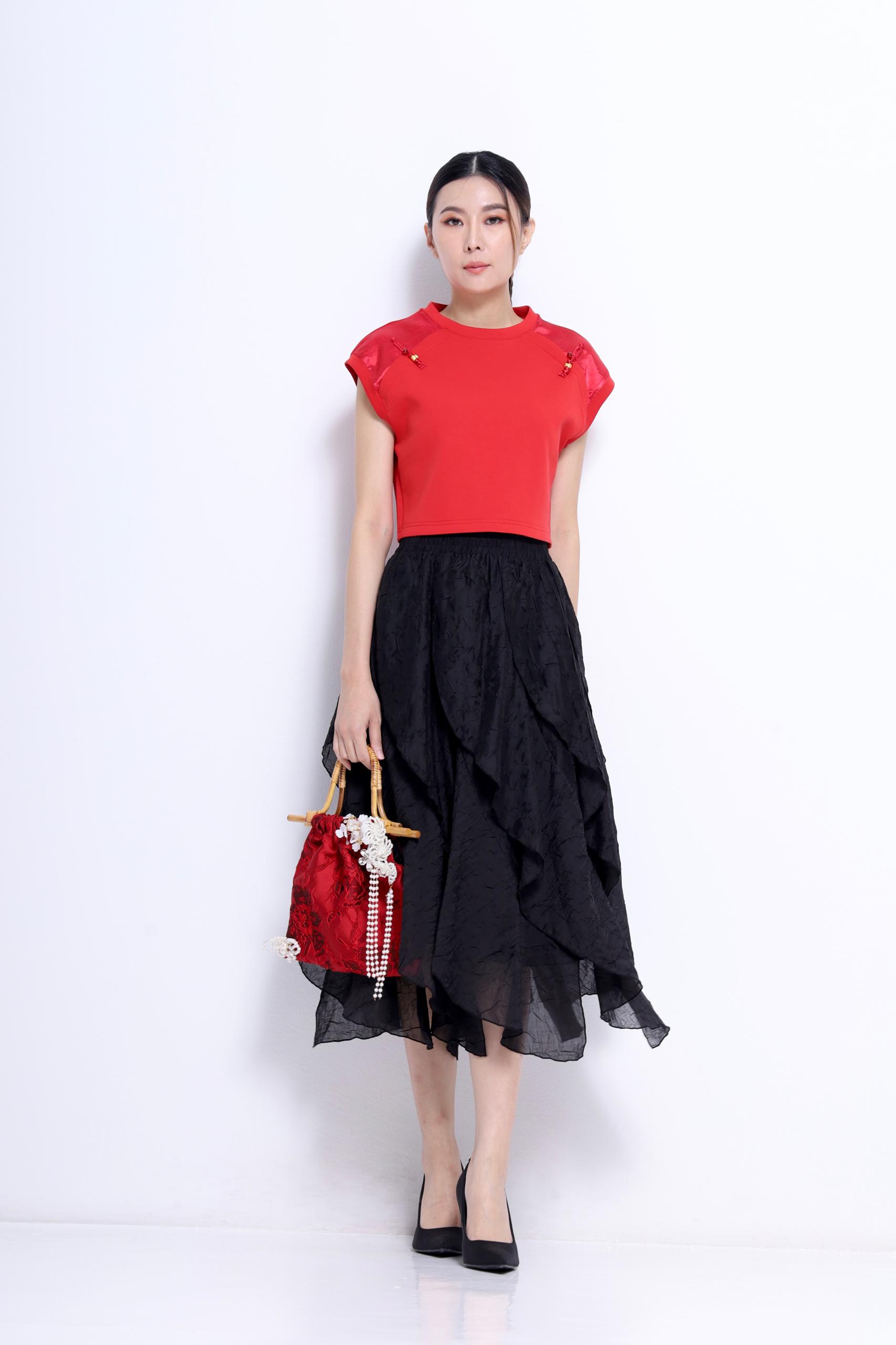 CS1396 FRILL PATTERN ORGANZA SKIRT