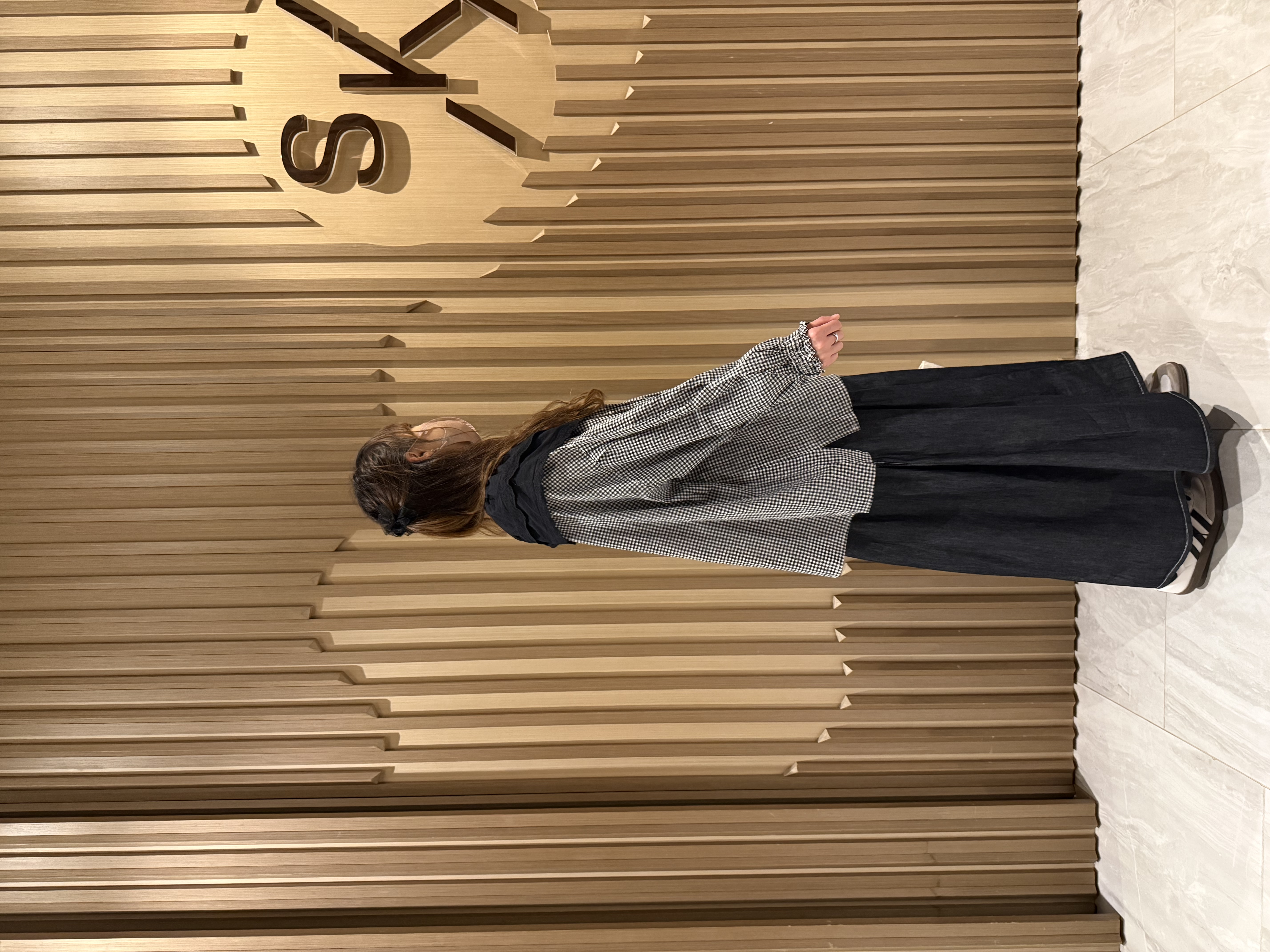 高腰明線薄牛仔裙