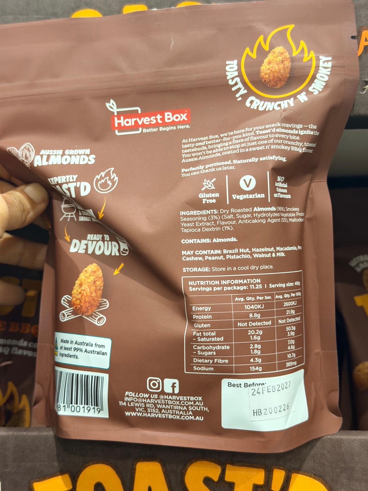澳洲Costco  Harvest Box 烤製澳洲燒烤杏仁 450克 