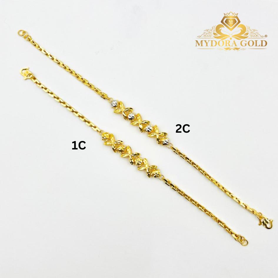 MYDORA Rantai Tangan Sauh Fesyen Bunga Marissa l EMAS 916/22K