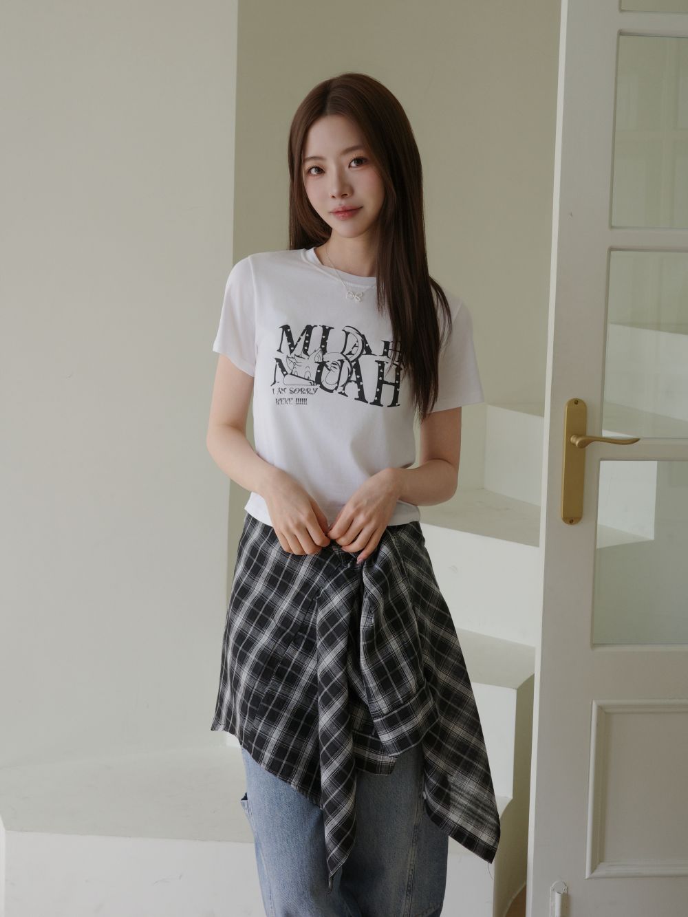 <預訂>🇰🇷MuahMuah cotton model heart crop half T-Shirt