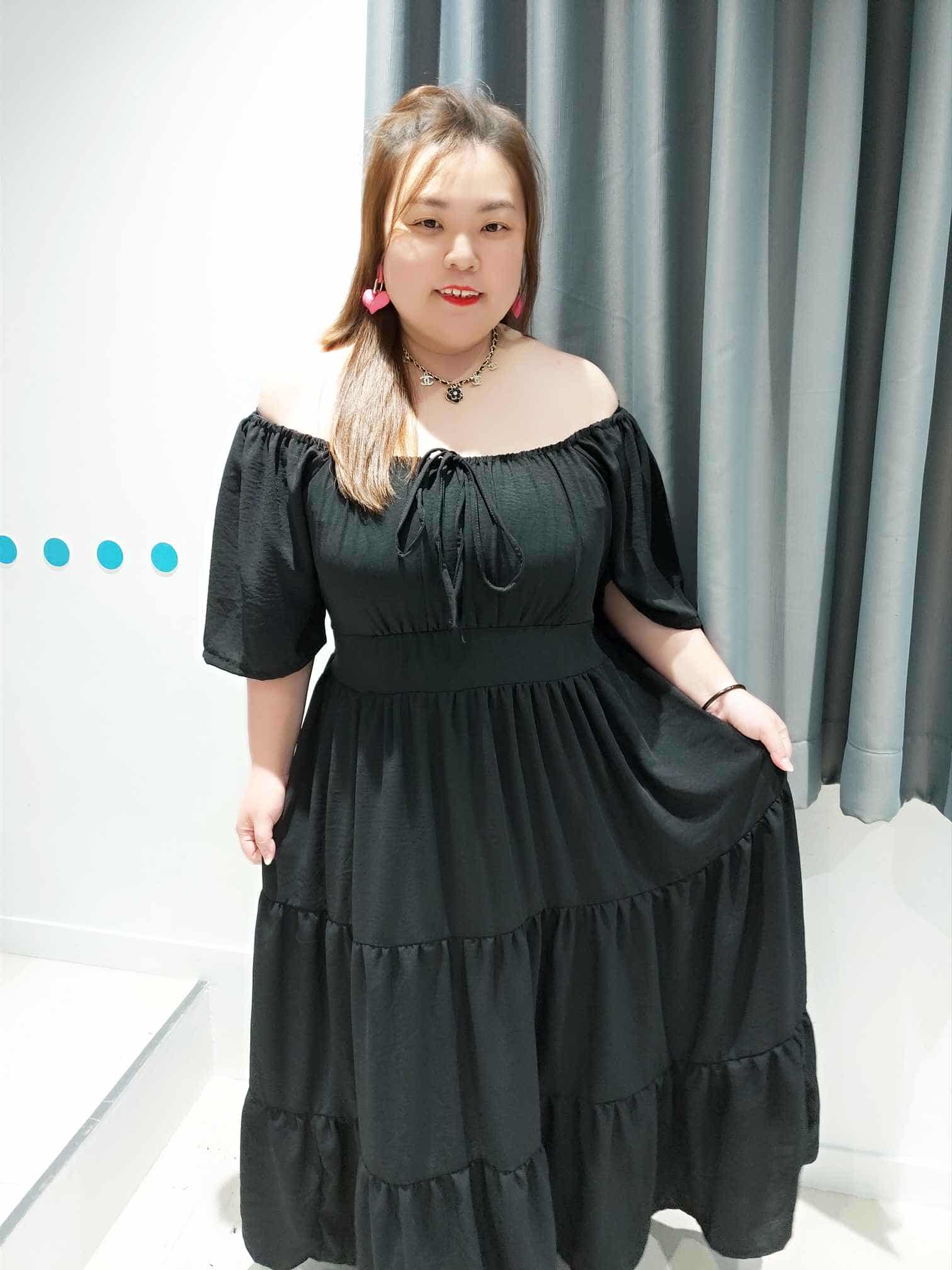 DSD08 U领拼接款连衣裙