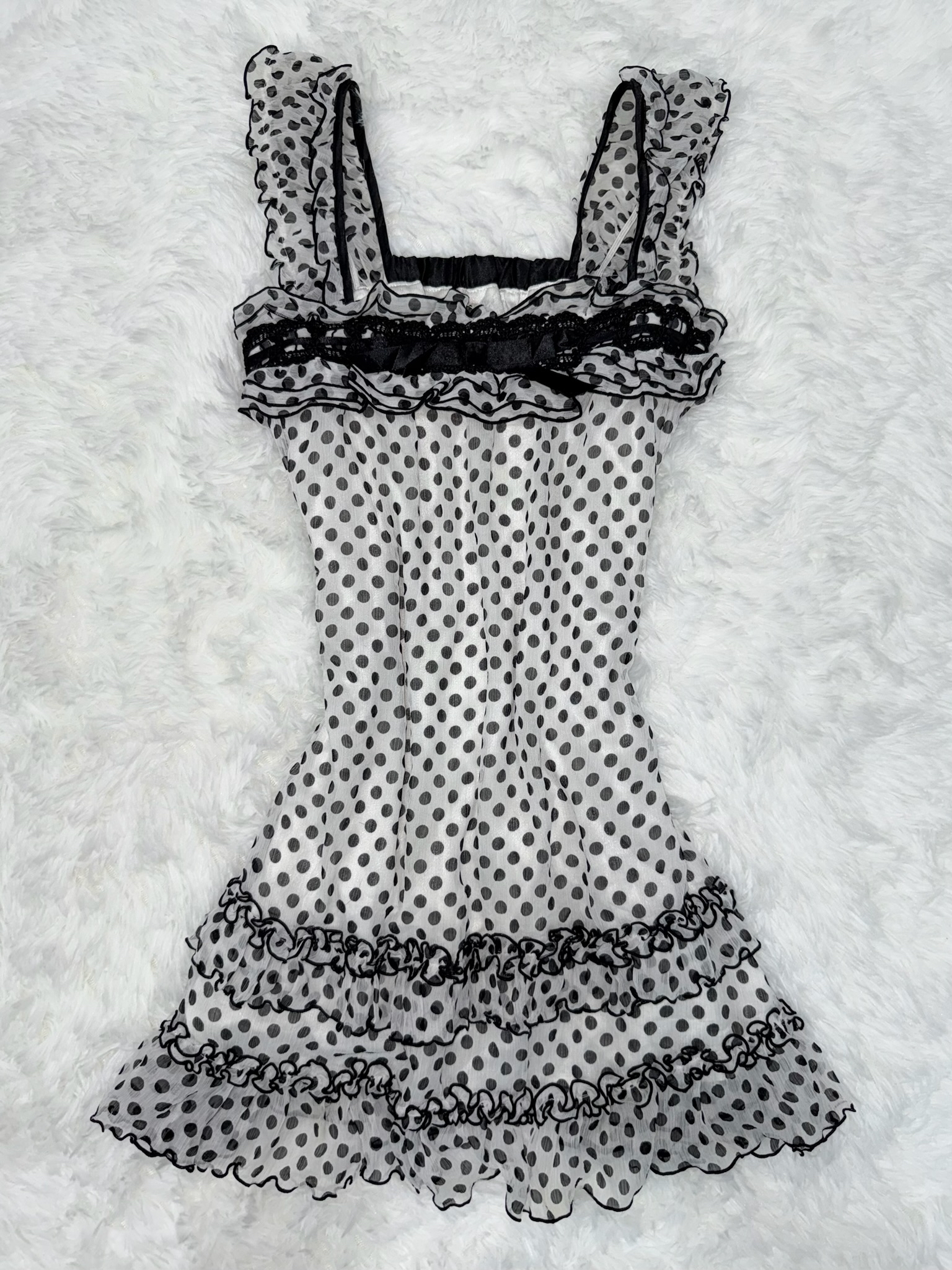 Polka Dots Bow Babydoll Dress