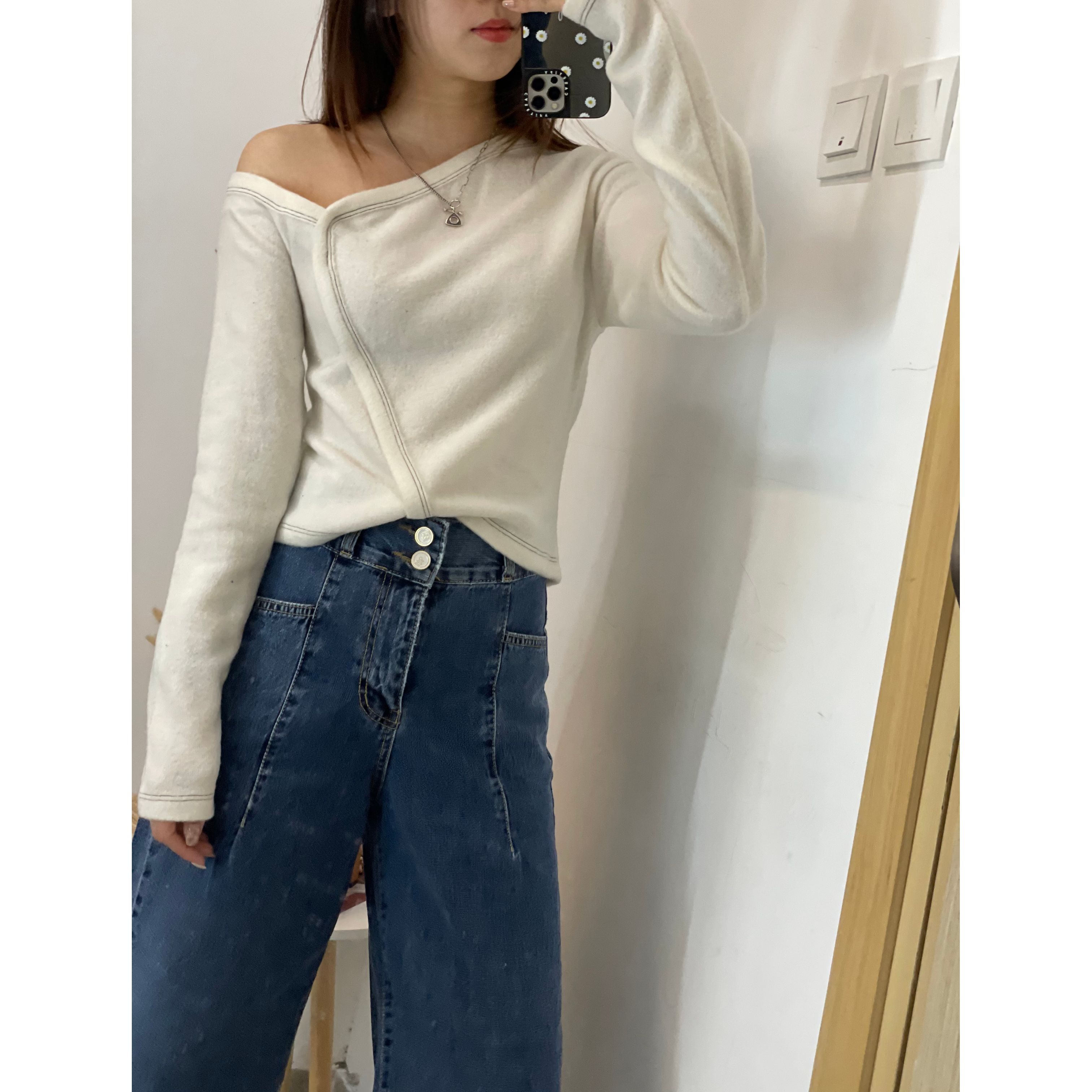 絨布面單肩Top (4色）