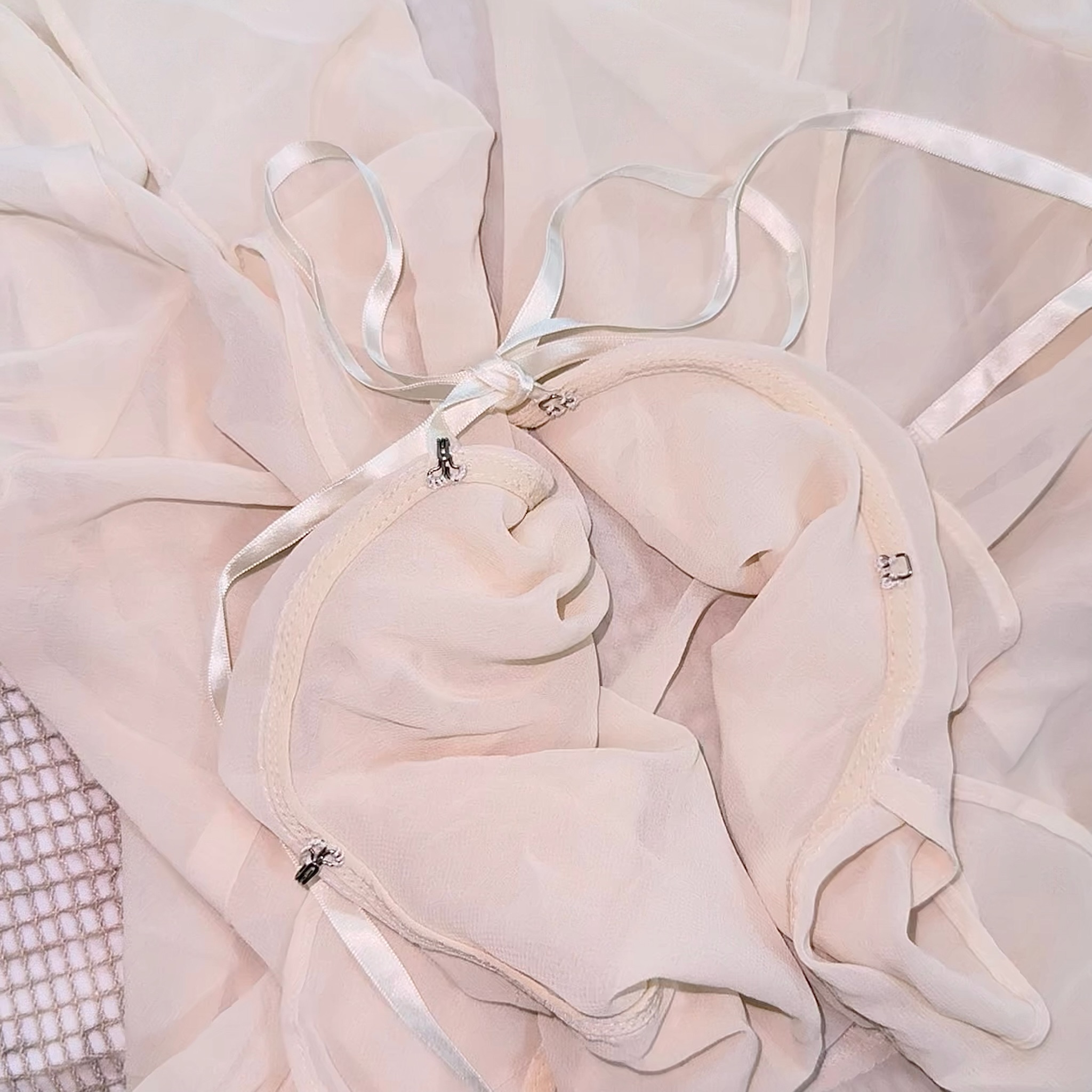 Vintage-Inspired Sheer Tie-Front Cardigan