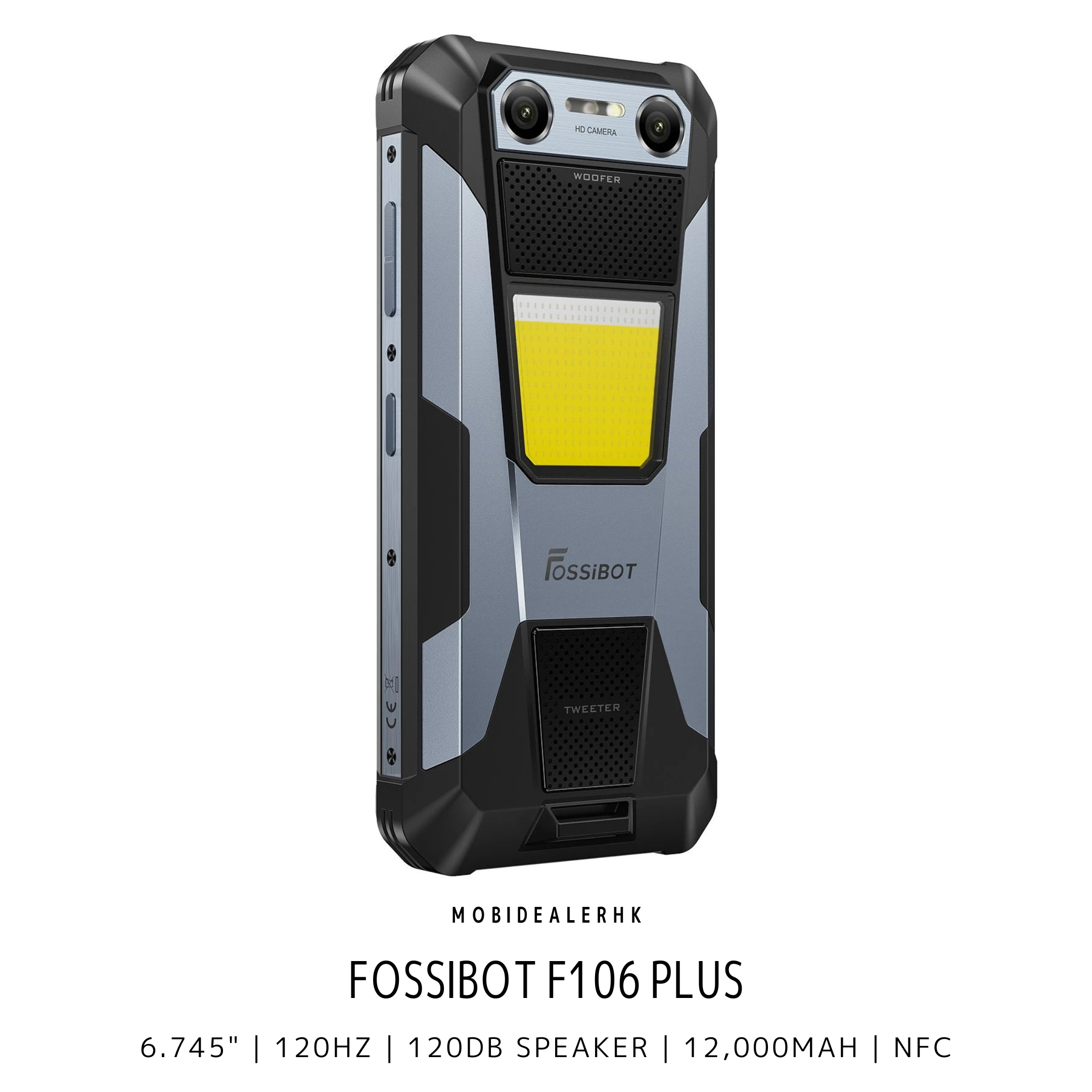 Fossibot F106 Plus | 4G | 三防手機 | 120dB 雙立體聲喇叭 | 12000mAh | 夜視鏡頭