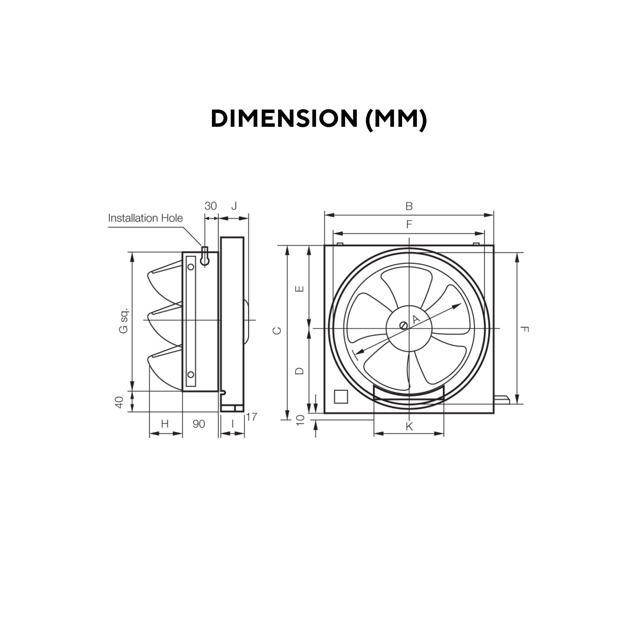 KDK 10" Wall Ventilating Fan 25AQM7