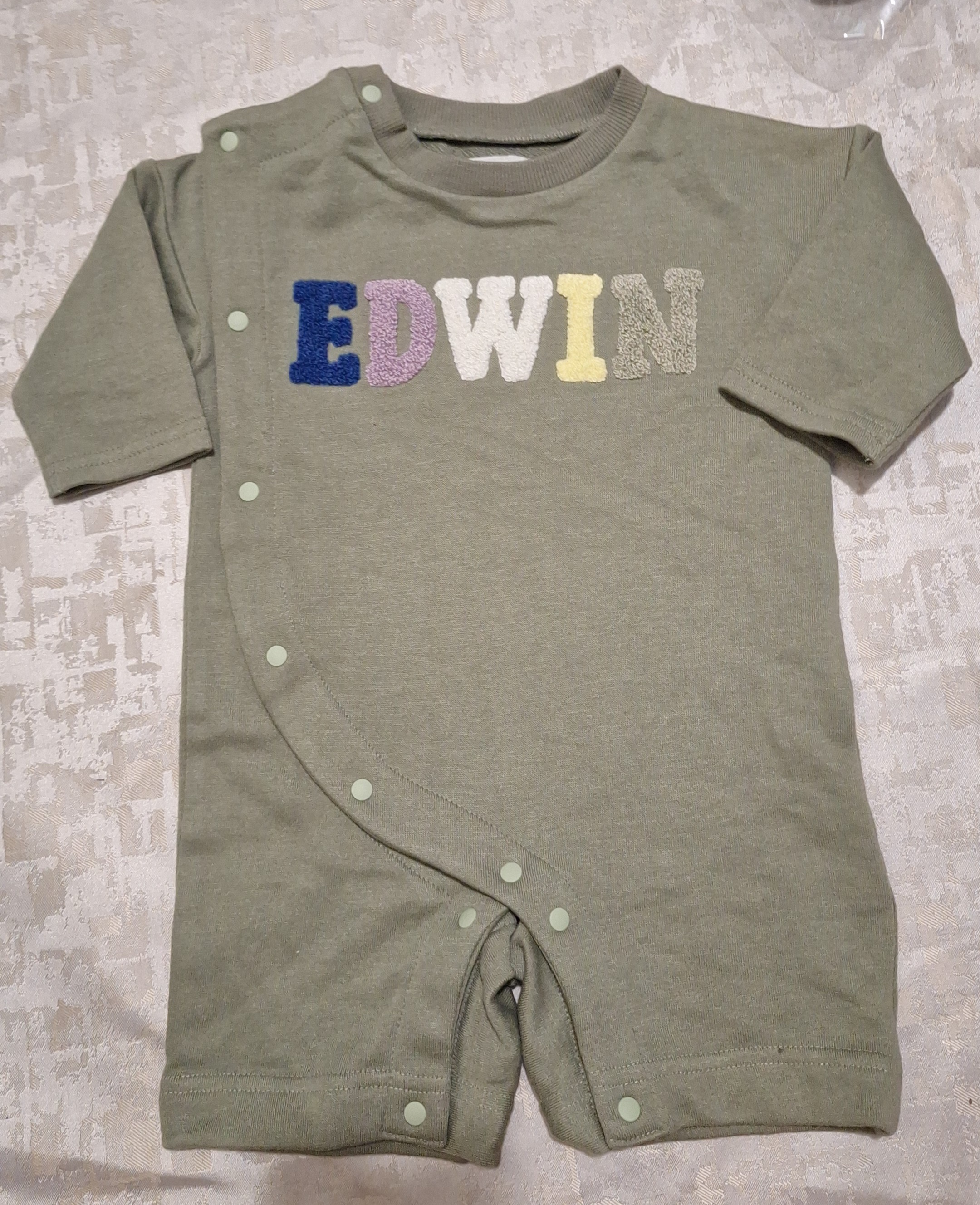 EDWIN 彩色字母嬰兒長袖包屁衣及爬服