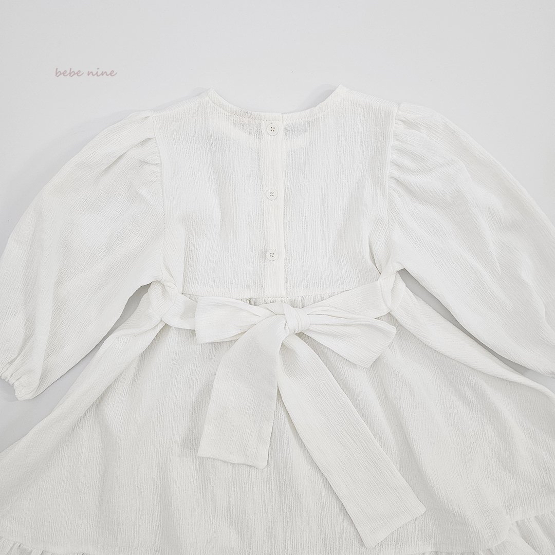 🌸預訂 韓國直送🌸🇰🇷Bebenine兩色後背蝴蝶結綁帶寬鬆長袖連身裙