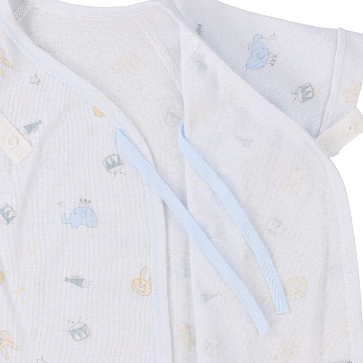 🇯🇵限量預訂 日本直送🇯🇵日本製淺藍色動物樂器印花新生兒純棉打底五件套