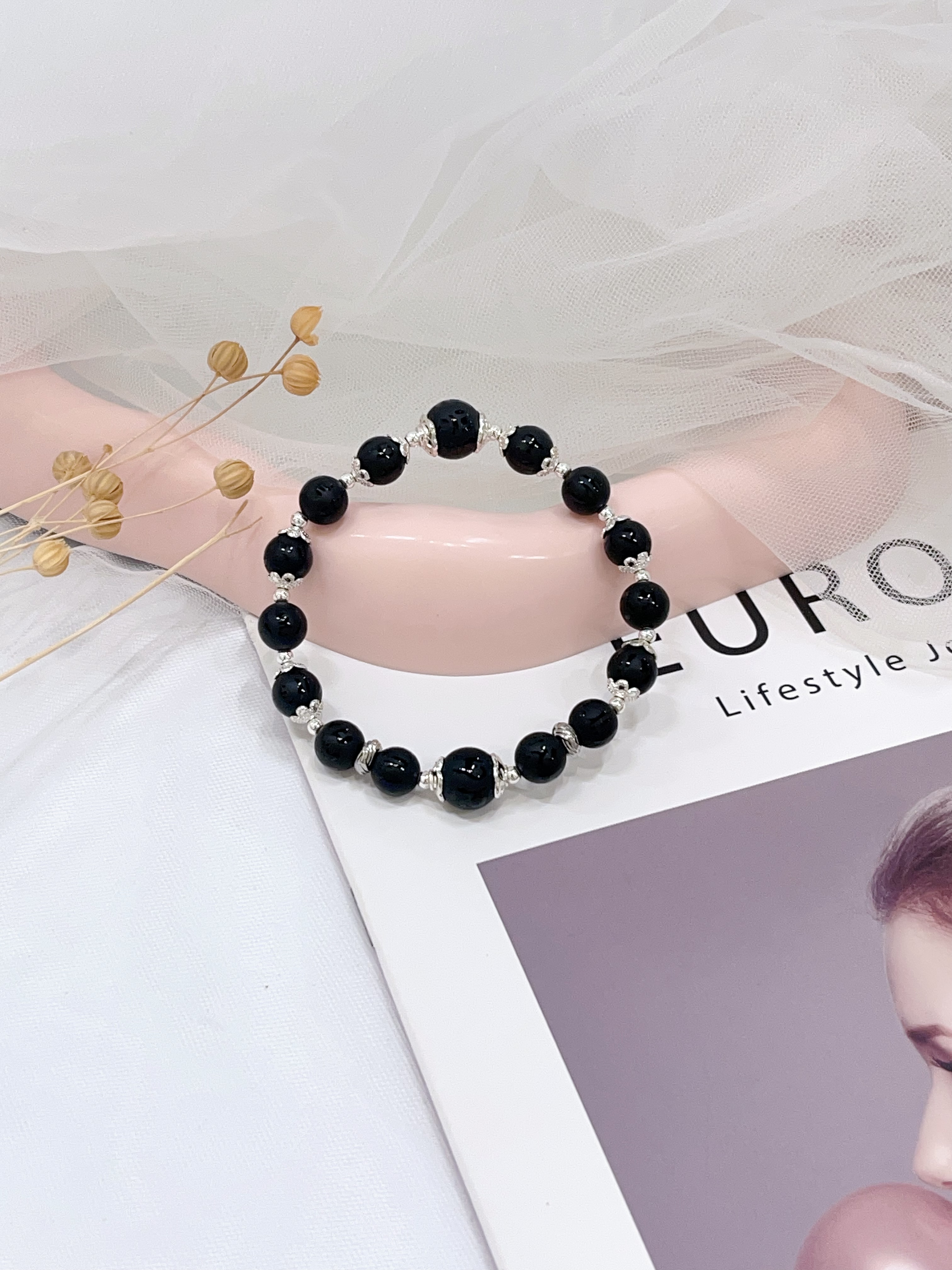 ⚫ 磨砂黑曜石手串 Matte Black Obsidian | 8mm-10mm