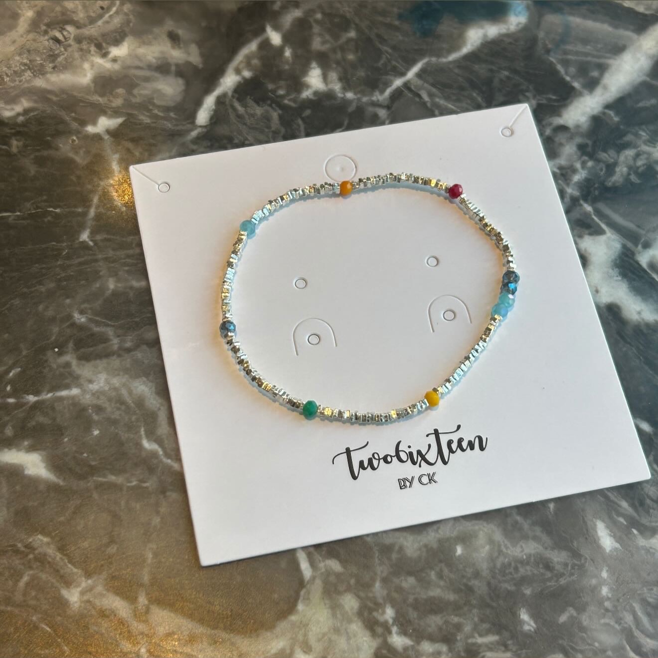 AOB001 純銀碎石拼襯粒粒玻璃彩石