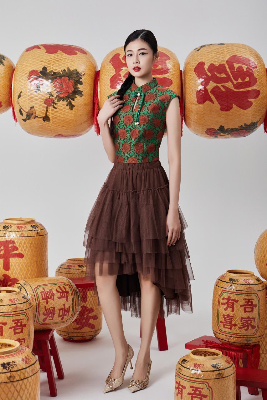 出袖显瘦旗袍上衣 2621