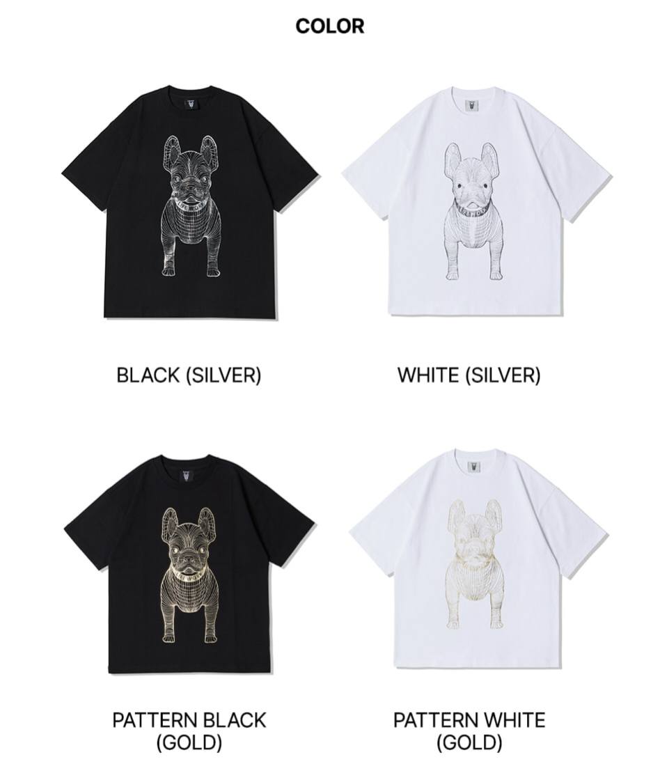 LW13 LIFEWORK: Gold Silver Dog Short Sleeve T-Shirt (Unisex)