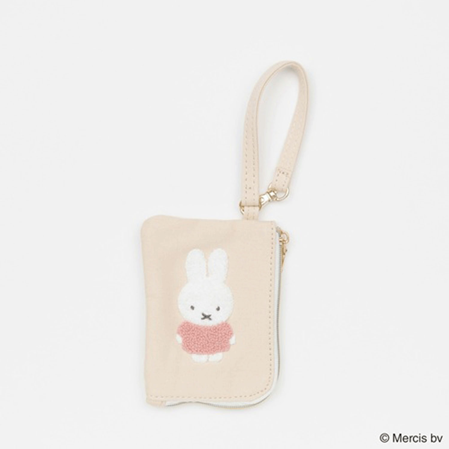 Miffy - 刺繡卡套零錢包 (杏色款)
