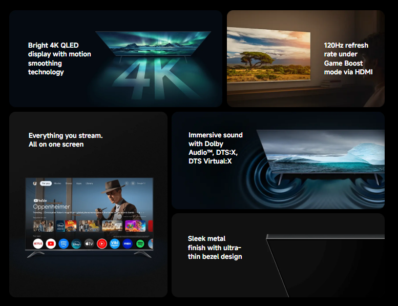 Xiaomi 55-inch A Pro 4K QLED Google TV (L55MA-SSEA)