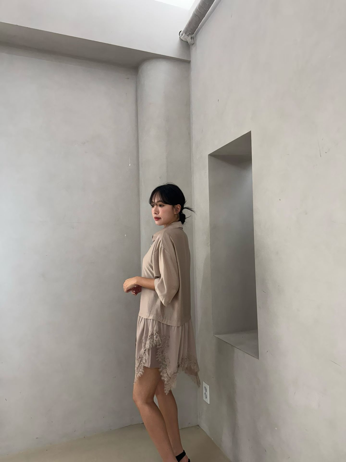 Lace 不規則腳恤衫裙 