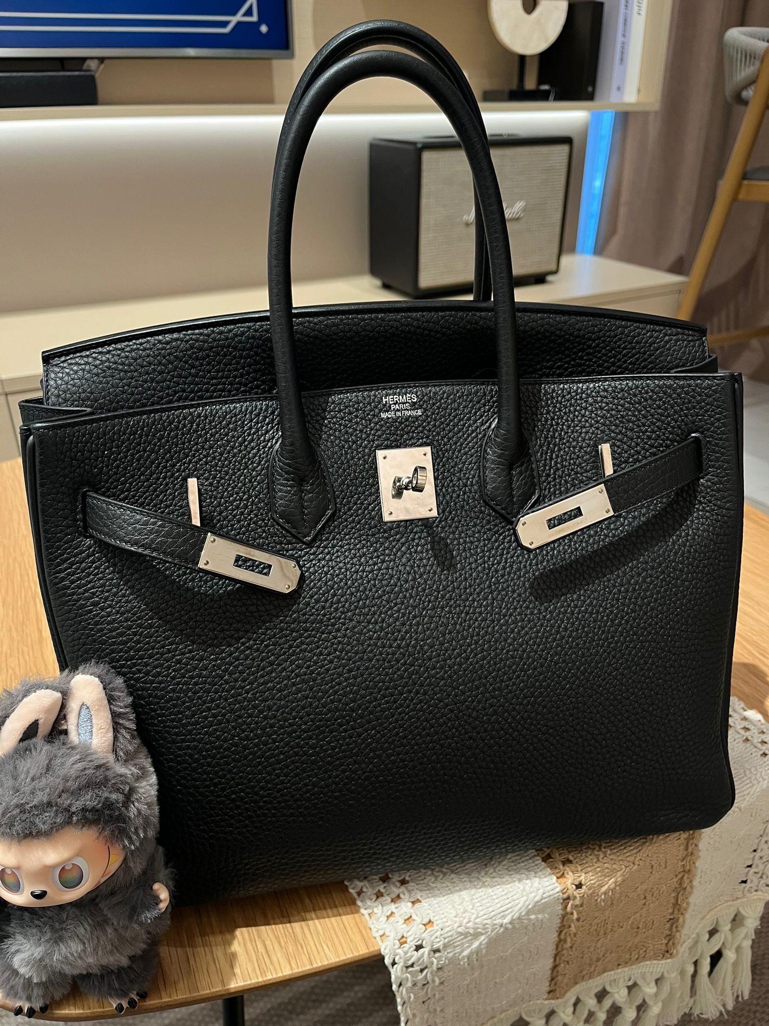 Hermes Birkin 35 黑色銀扣 Stamp [R] 100%Authentic, 98%New ✅Key lock ✅Dust bag✅Box