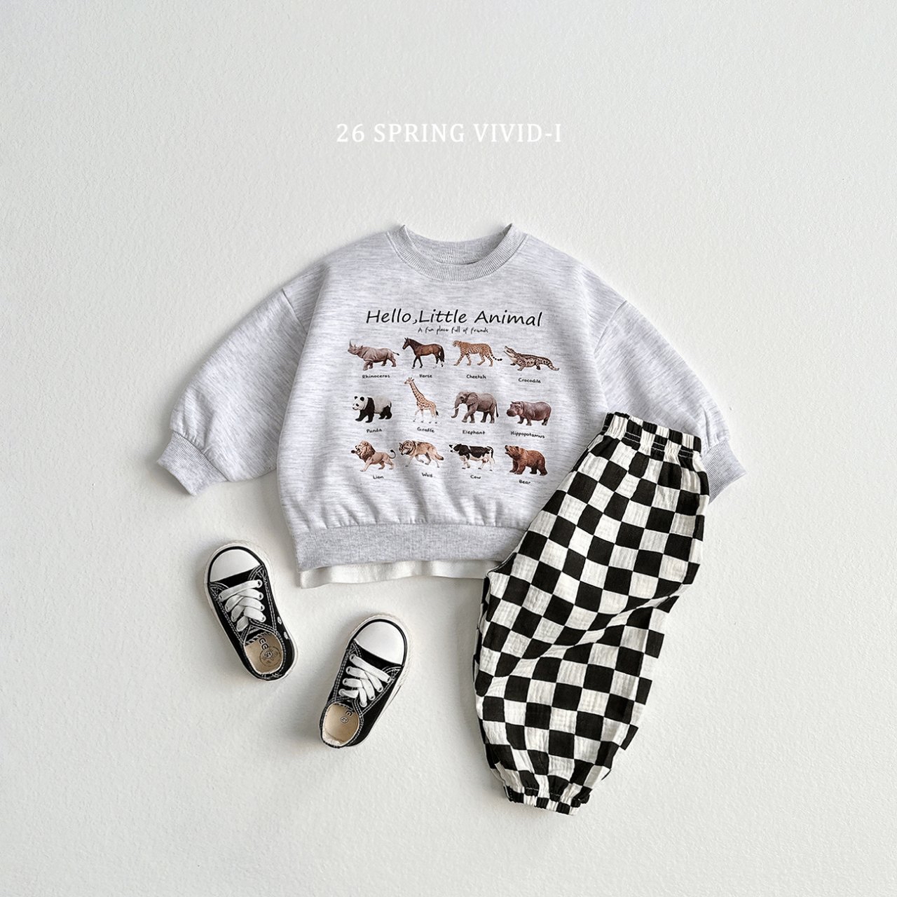 🌸預訂 韓國直送🌸🇰🇷VIVIDI兩色迷你動物印花寬鬆衛衣