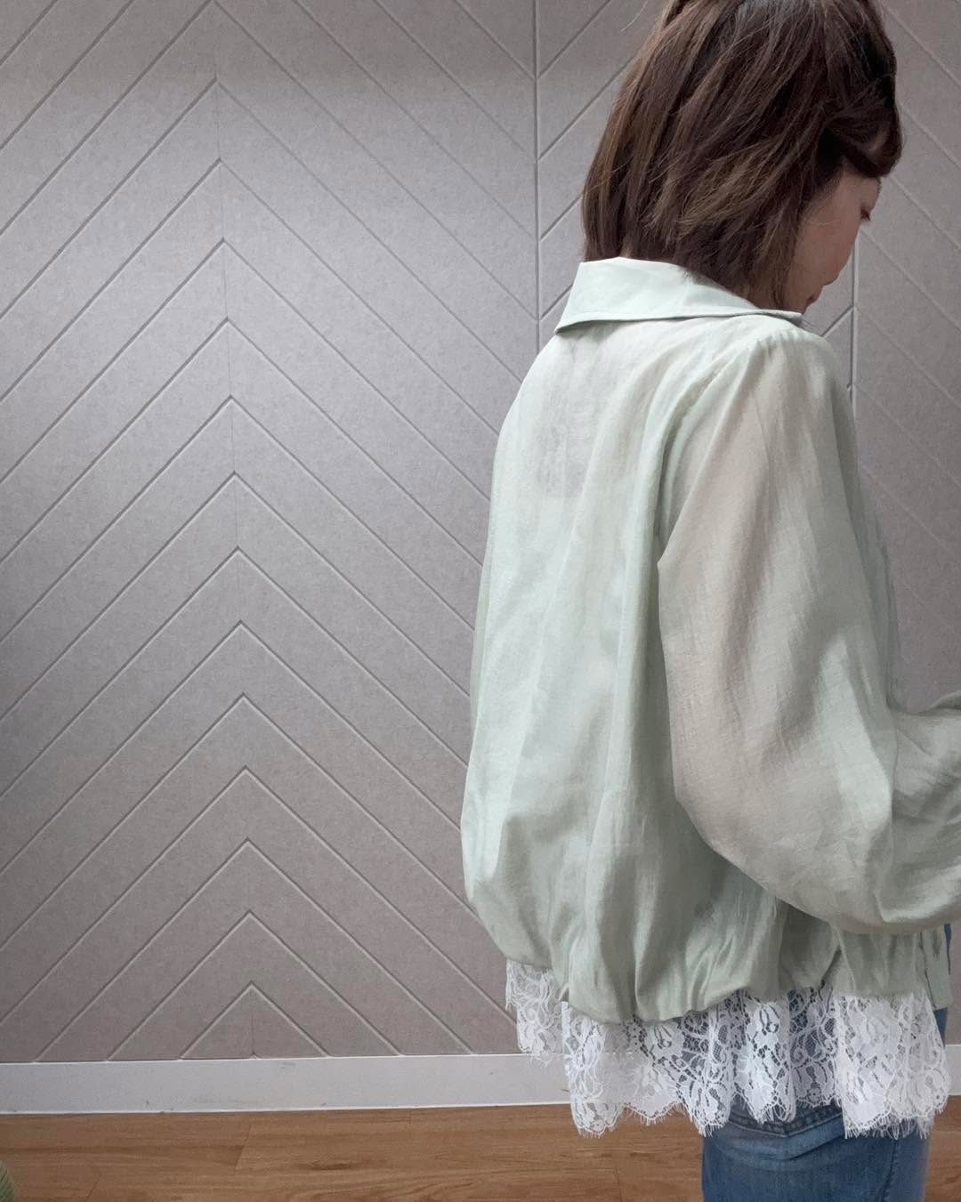 lace拼接假兩件恤衫