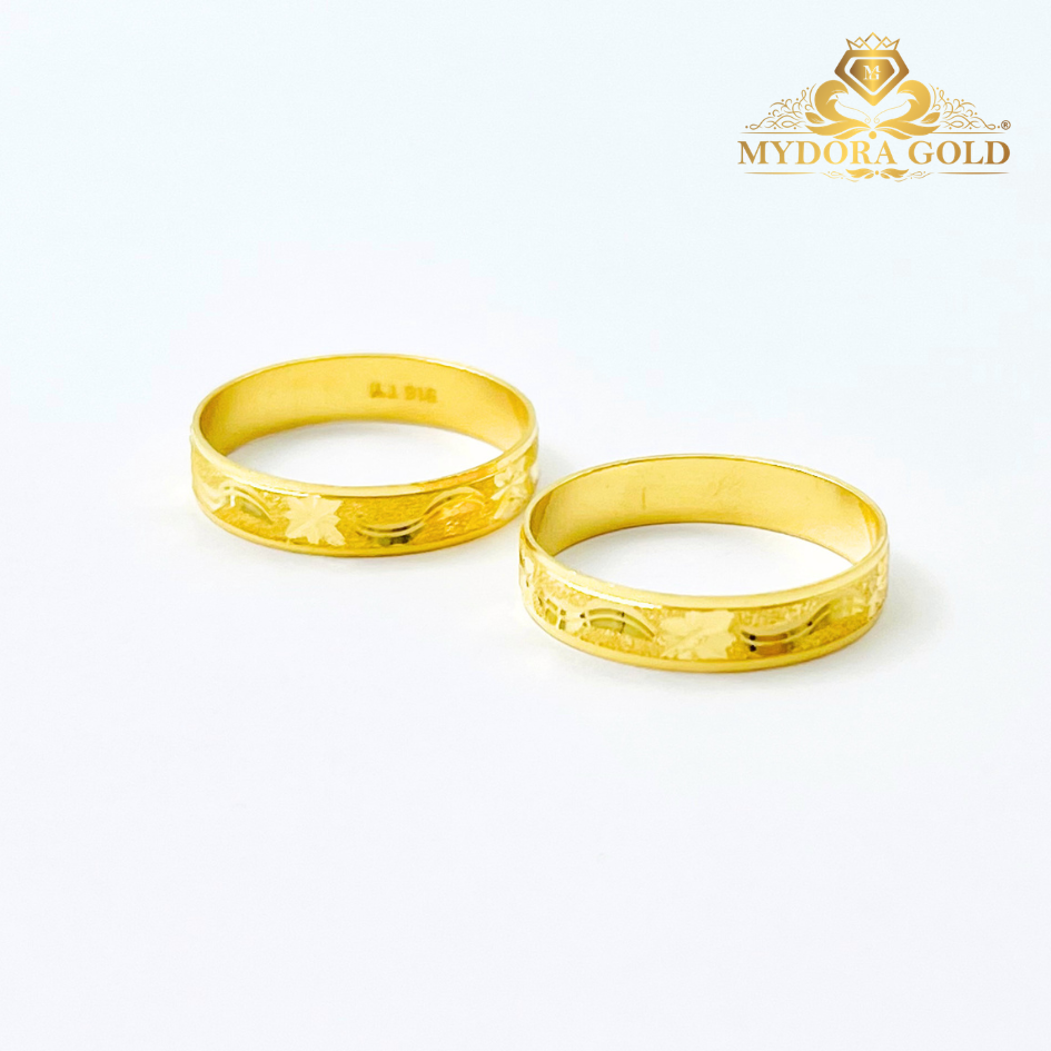 MYDORA Cincin Belah Rotan Pahat Pasir l EMAS 916/22K