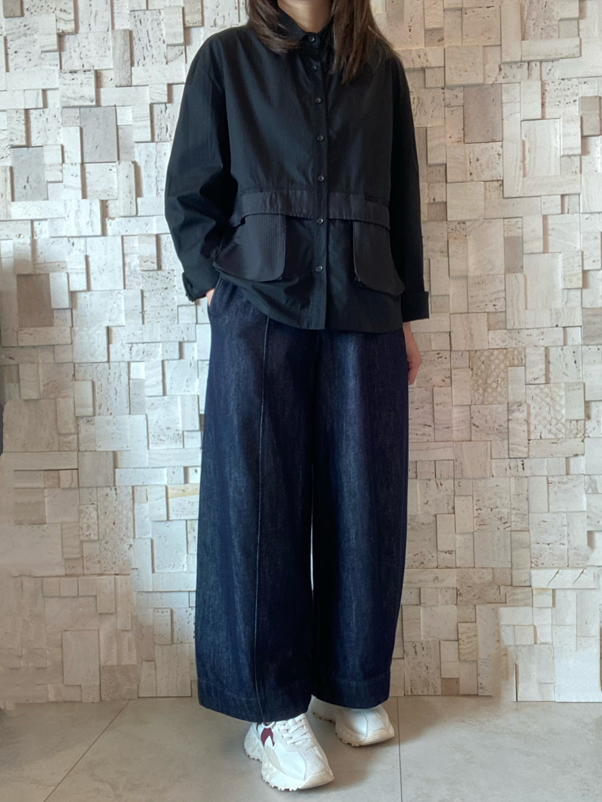 #2073 闊身雙袋恤Top 