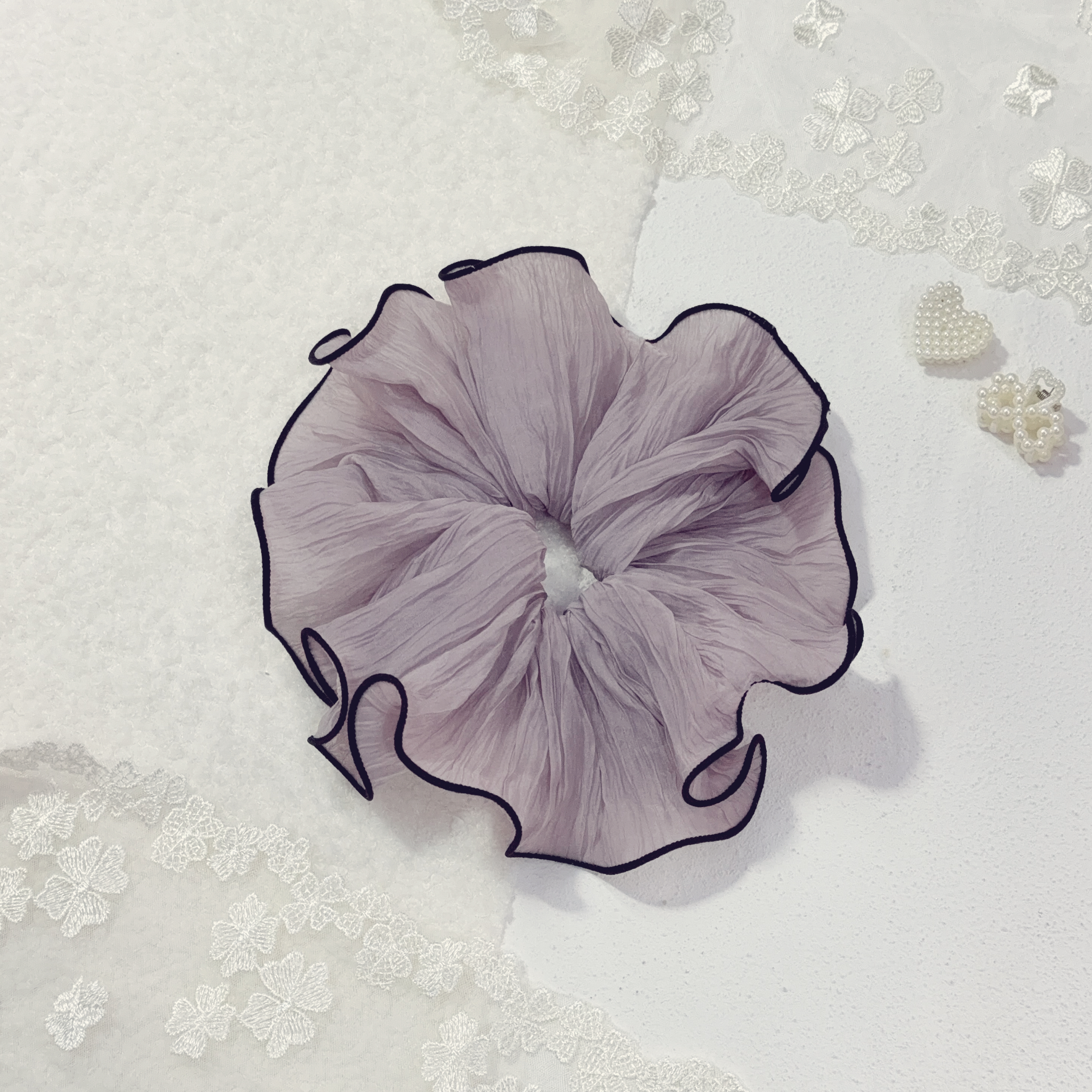 雪紡花朵髮圈 (三色)