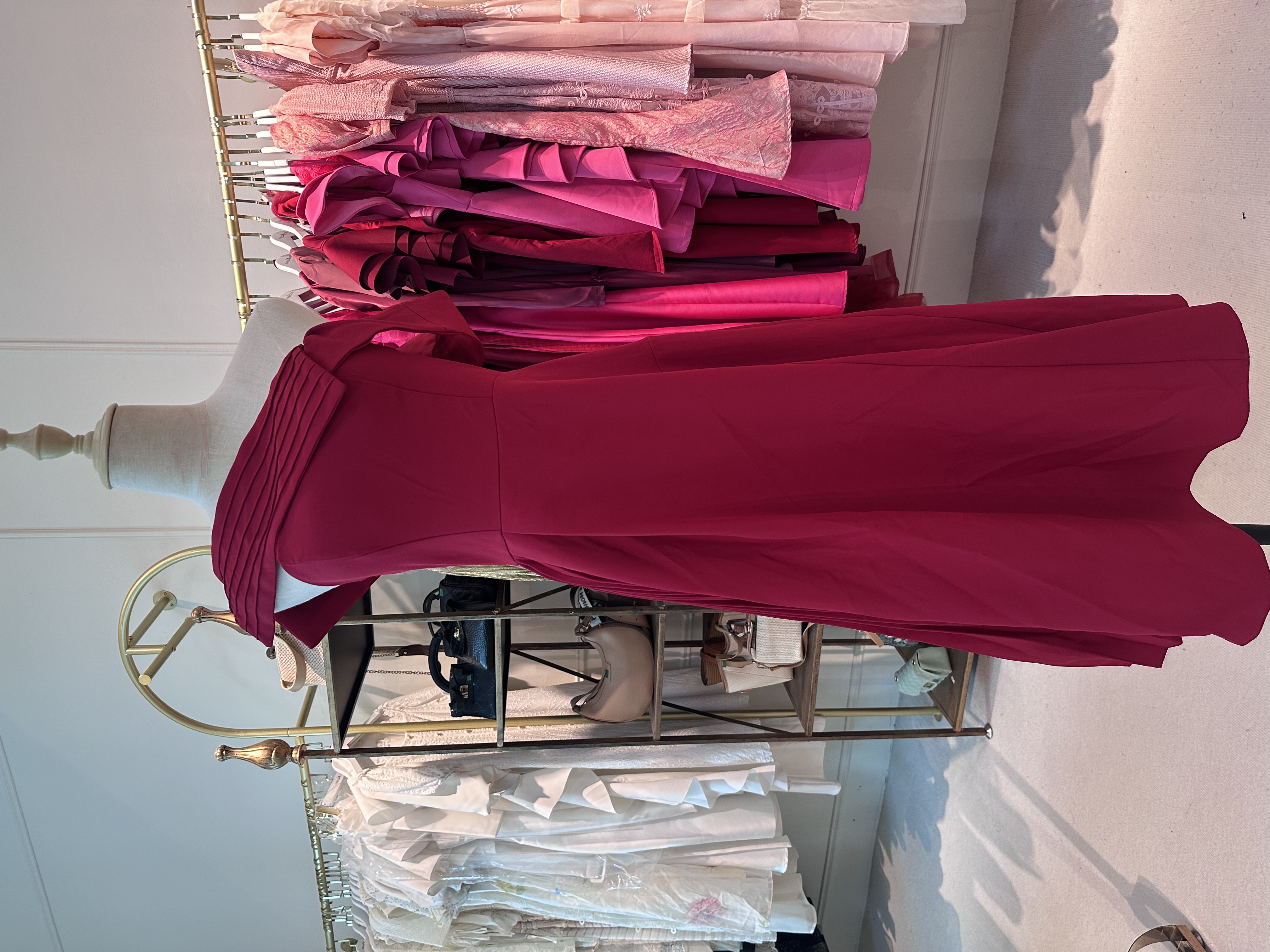 5086 Aria Pleated Dress-Red