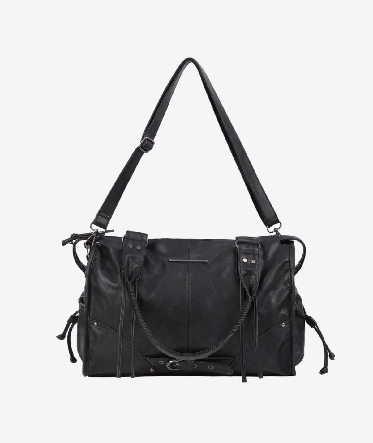 Fancyclub BELTED WASHING LEATHER BAG (BLACK) F25QE990