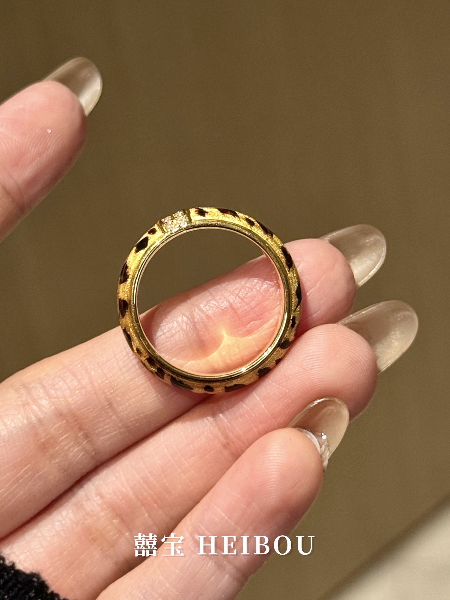 【5D镶嵌】点钻豹纹戒指