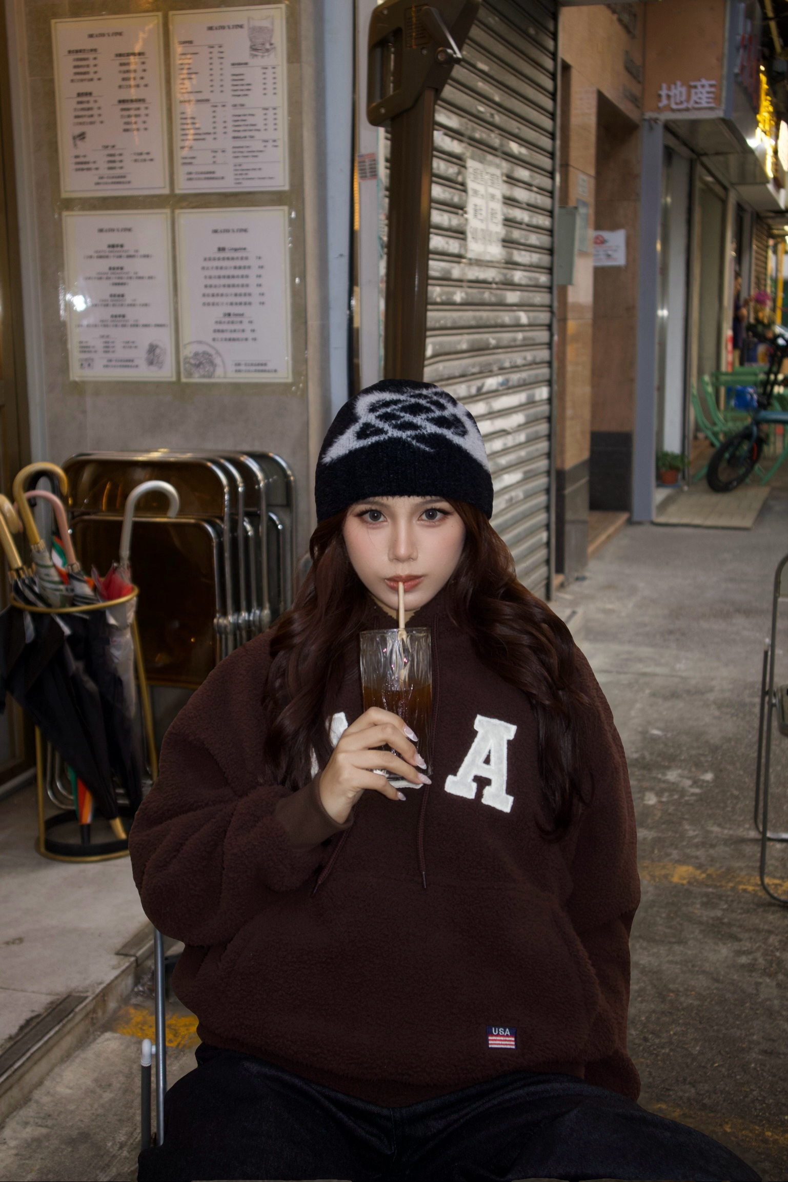 韓國毛毛太空圖案冷帽 (staff自留）