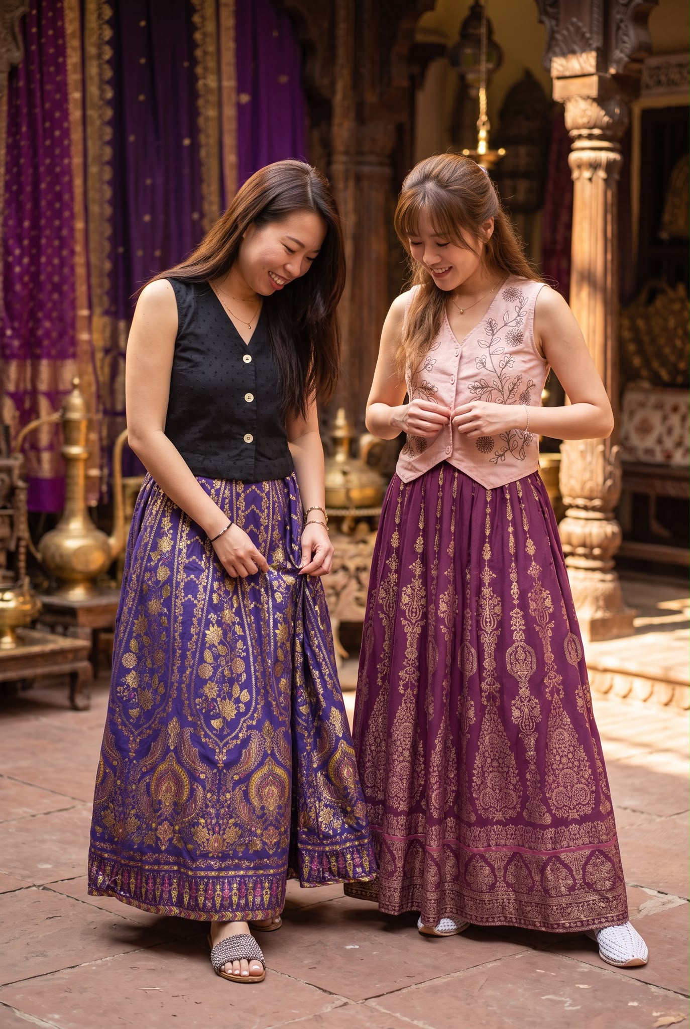 2977 Purple Ruby Foil Stamping Skirt 40"